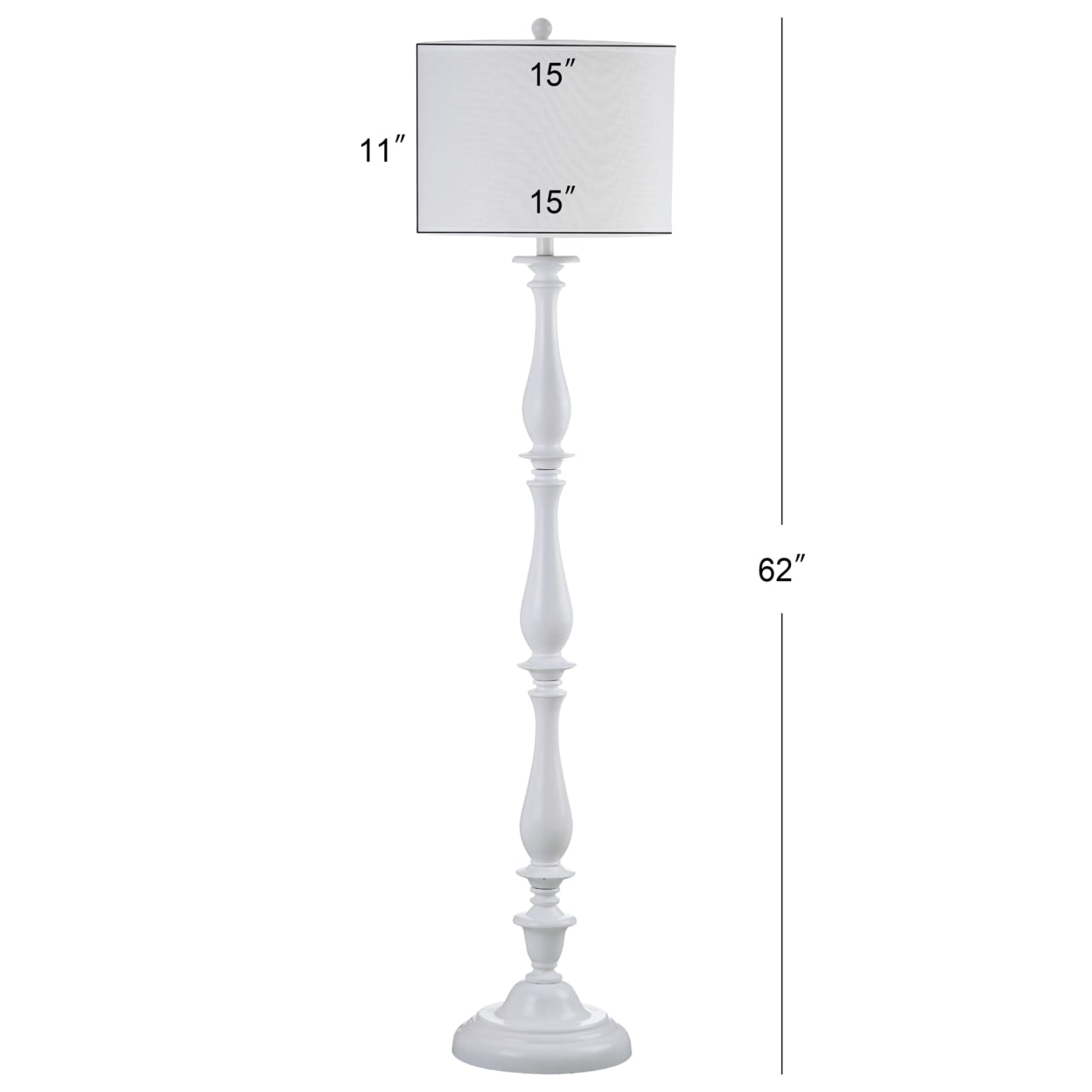 Safavieh Bessie Classic Candlestick Floor Lamp with Cotton Shade (White, 62 in. H) 8ii98