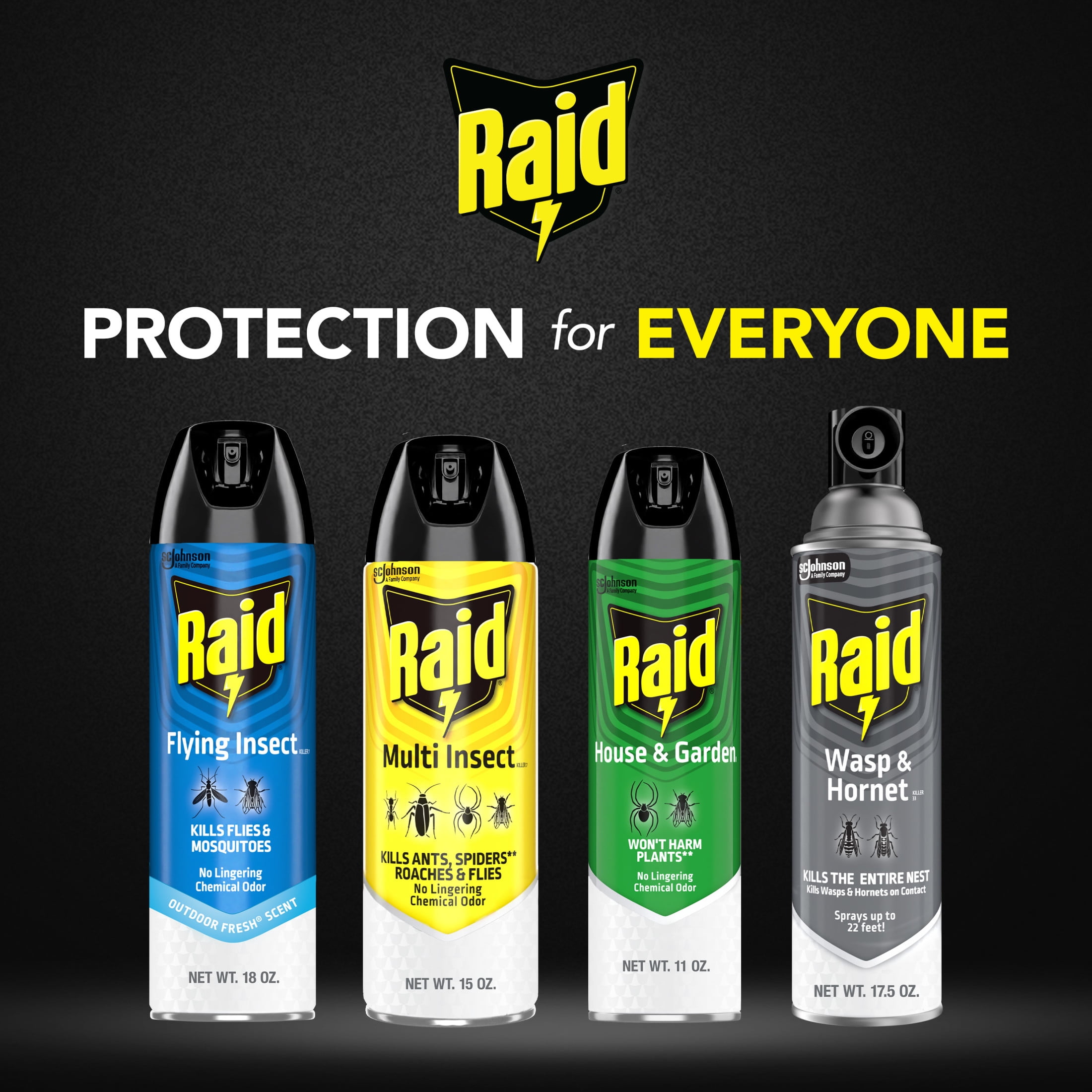 Raid Flying Insect Killer 7, Fast-Acting Bug Spray for Flies and Mosquitoes (Outdoor Fresh Scent, 18 oz) qel73
