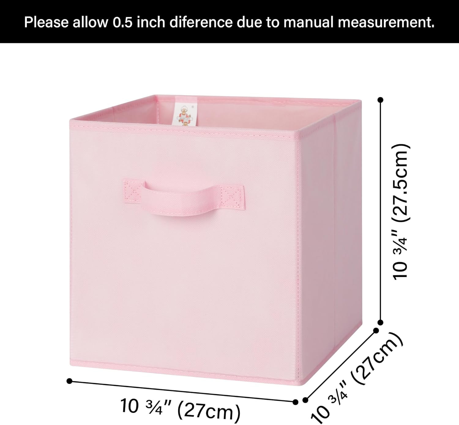 GRANNY SAYS Cube Storage Bins, Fabric Organizer Baskets with Dual Handles, Collapsible Closet Organization (Pink, 11 in, 8-Pack) 20yoo