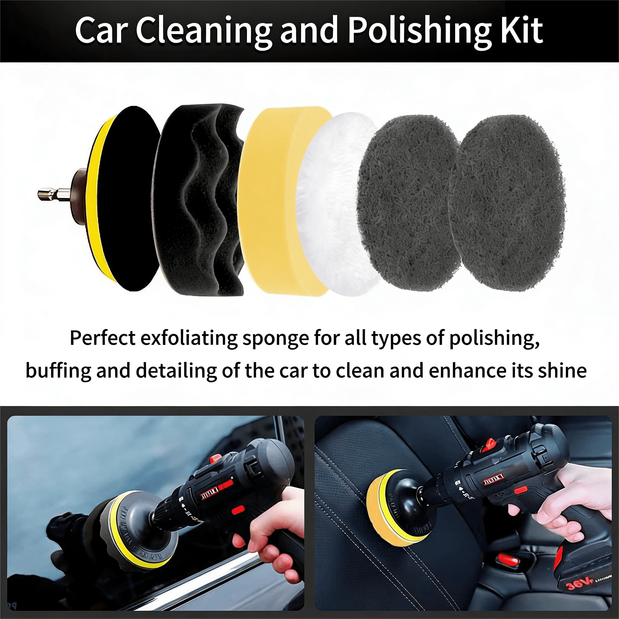 STORGENER 28-Piece Car Detailing Kit, Professional Interior and Exterior Cleaning Set (Gray, 28-Piece) 79su9