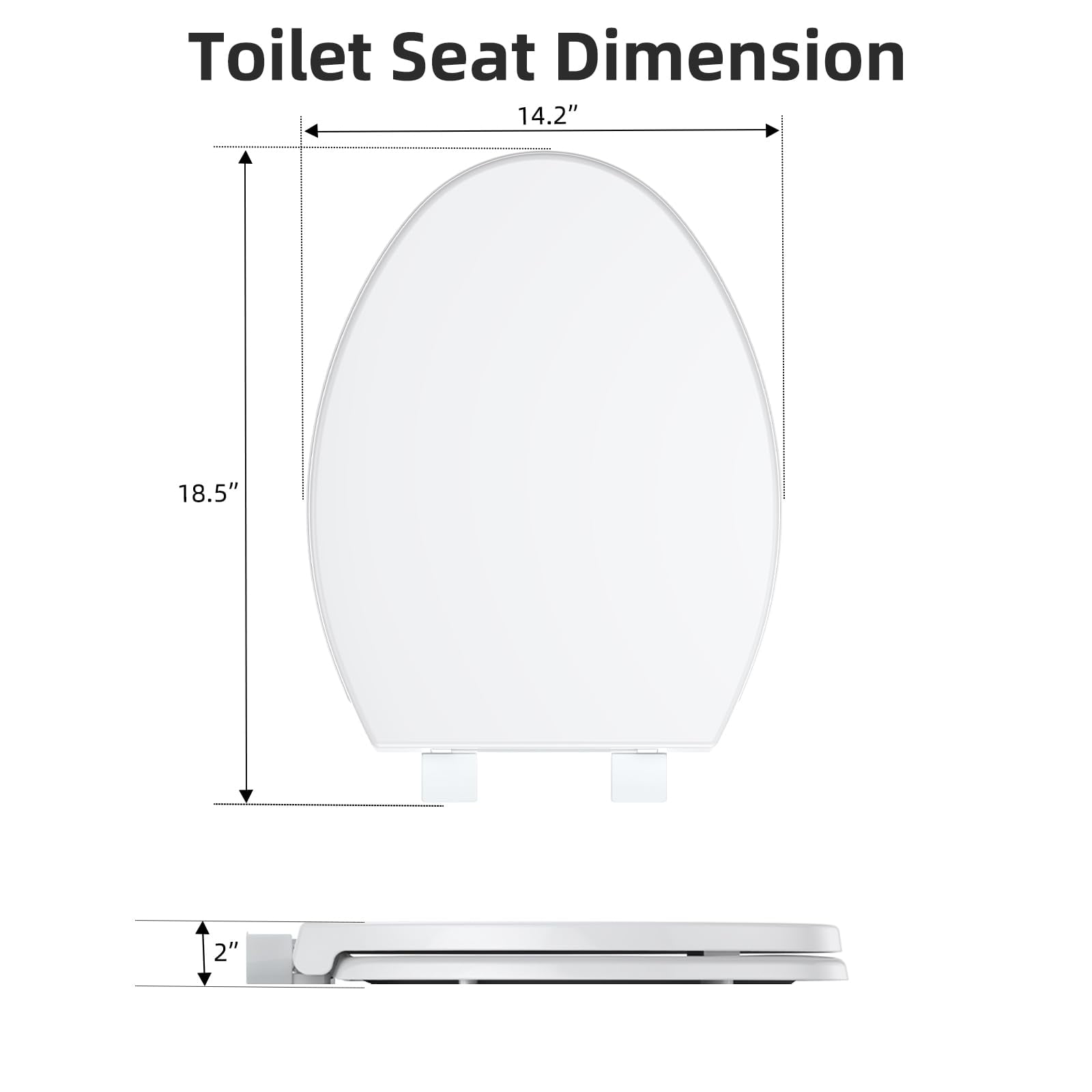 Tropow Round Toilet Seat, Slow Soft Close Ergonomic Design with Quick Release (White, 16.5 in) zjr7p