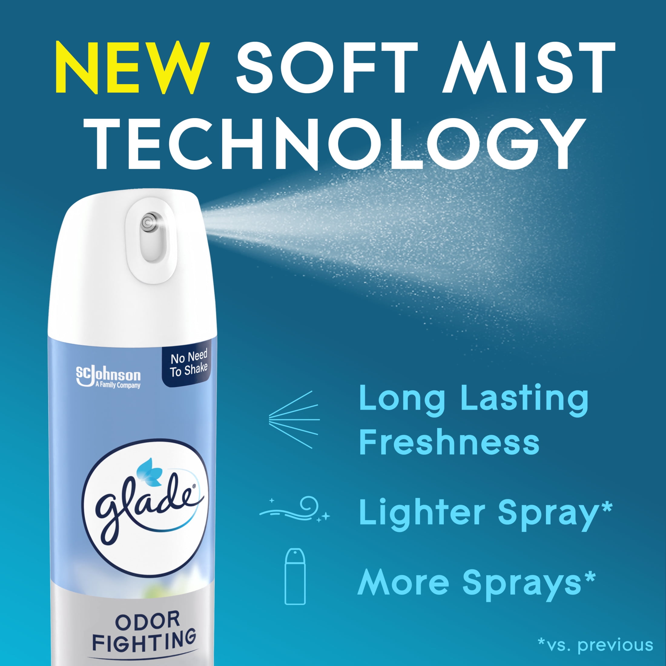 Glade Air Freshener Spray, Clean Linen Scent, Long-Lasting Odor Neutralizer (8 oz, 2 Pack) ohgqv