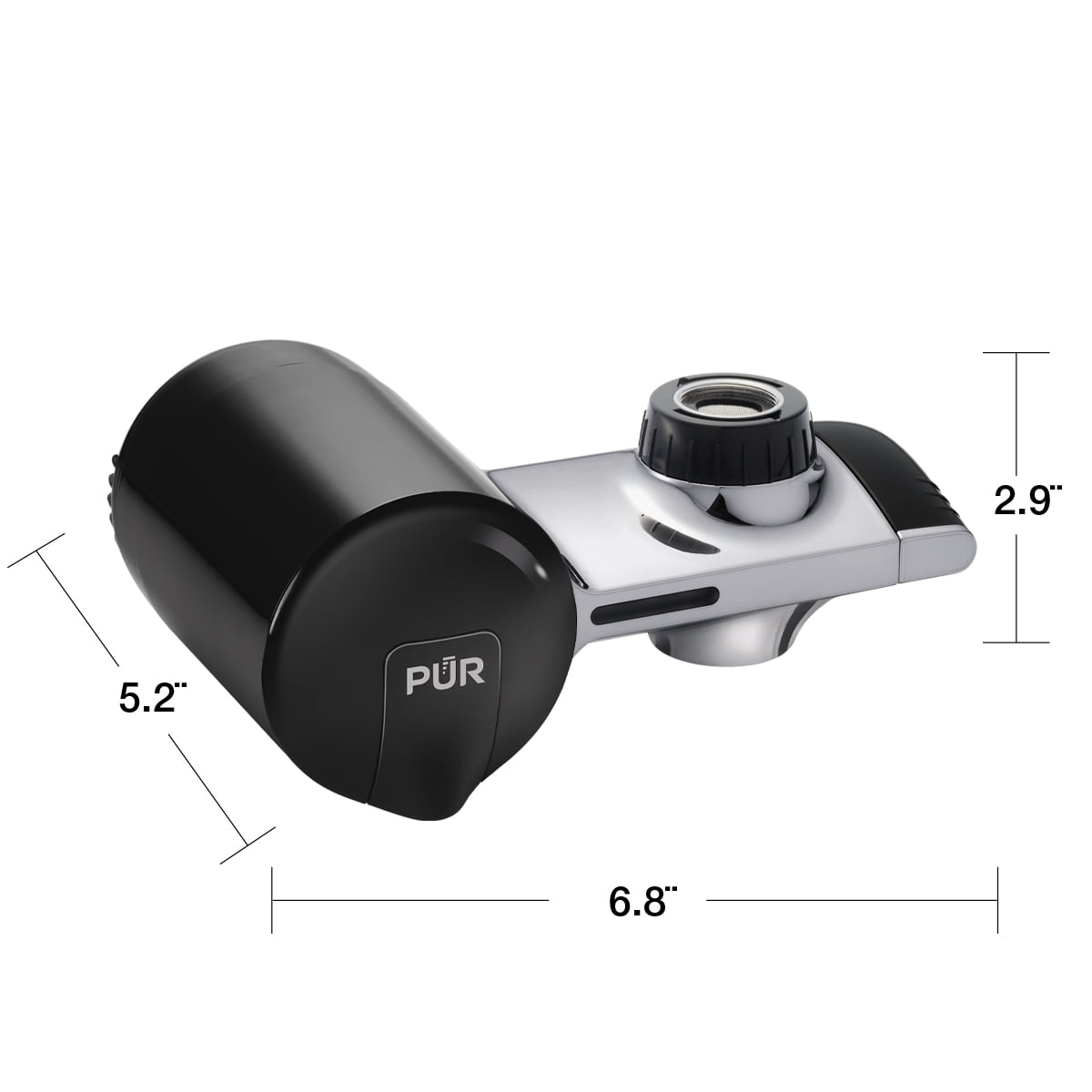 PUR PLUS Faucet Mount Water Filtration System (Black/Chrome, 1 Count) lcuca