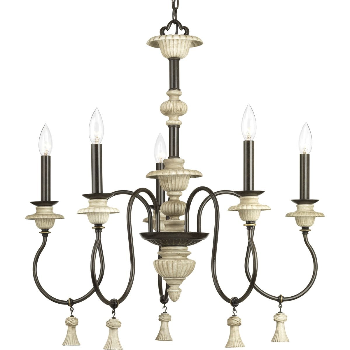 Progress Lighting Bergamo Five-Light Chandelier (Forged Bronze, 26 in) 2m0zq