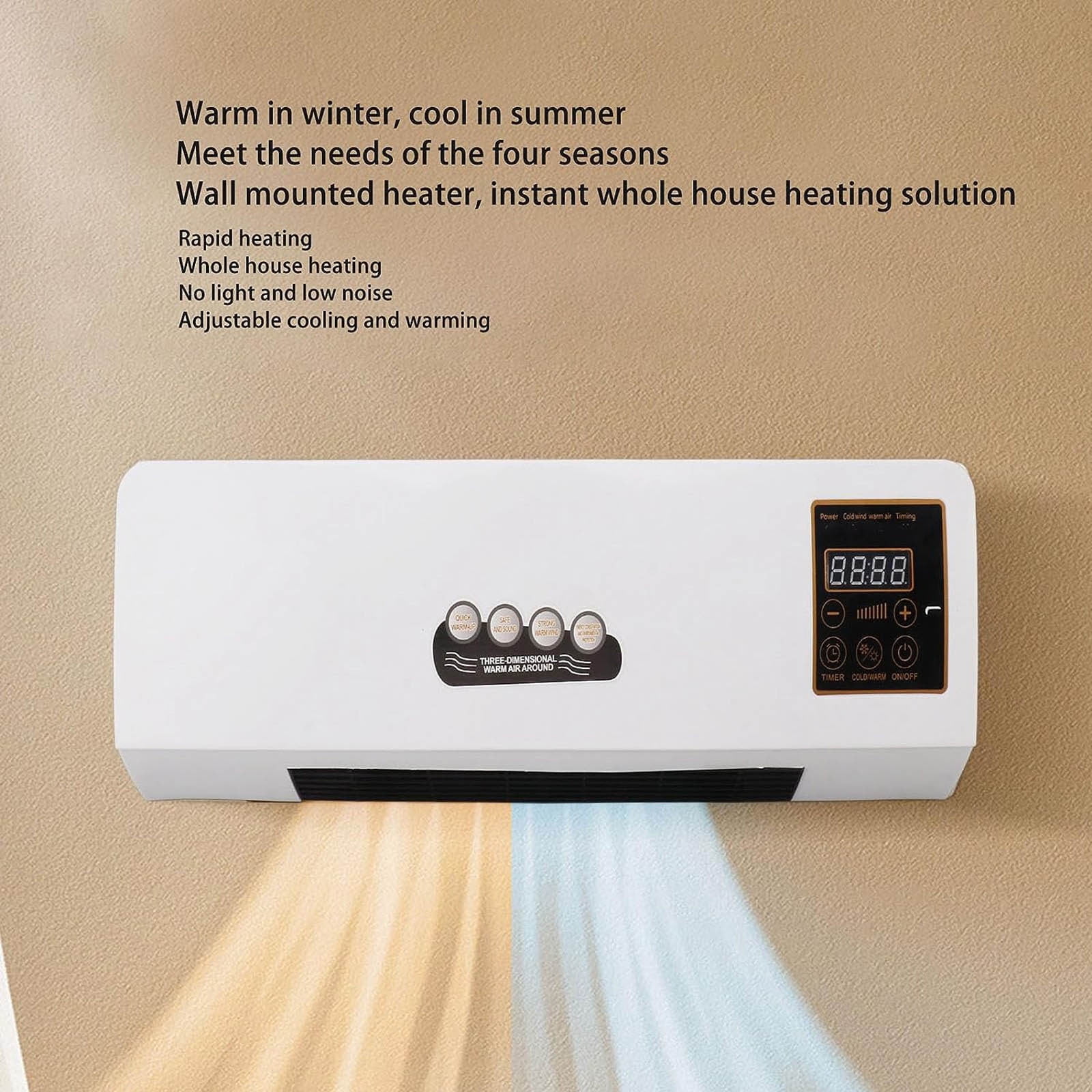 HOMBOTI Electric Wall Heater, Space-Saving Indoor Heating Unit with Remote Control and Towel Drying Rack (White, 1 Unit) 05rdp