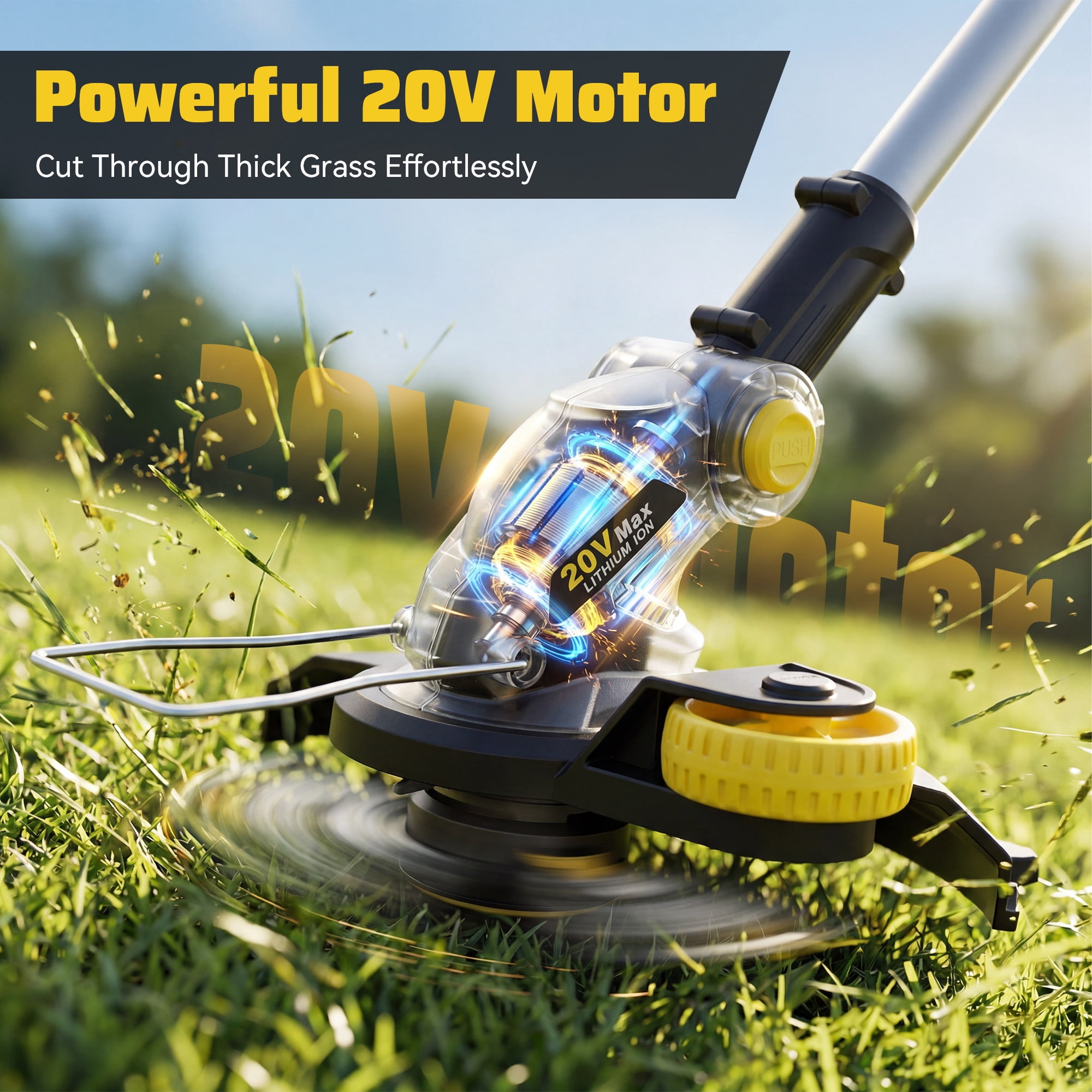 Tcisa Electric String Trimmer and Lawn Edger, 20V Cordless Weed Wacker with 4.0Ah Battery and Charger (12 in) y0bkg