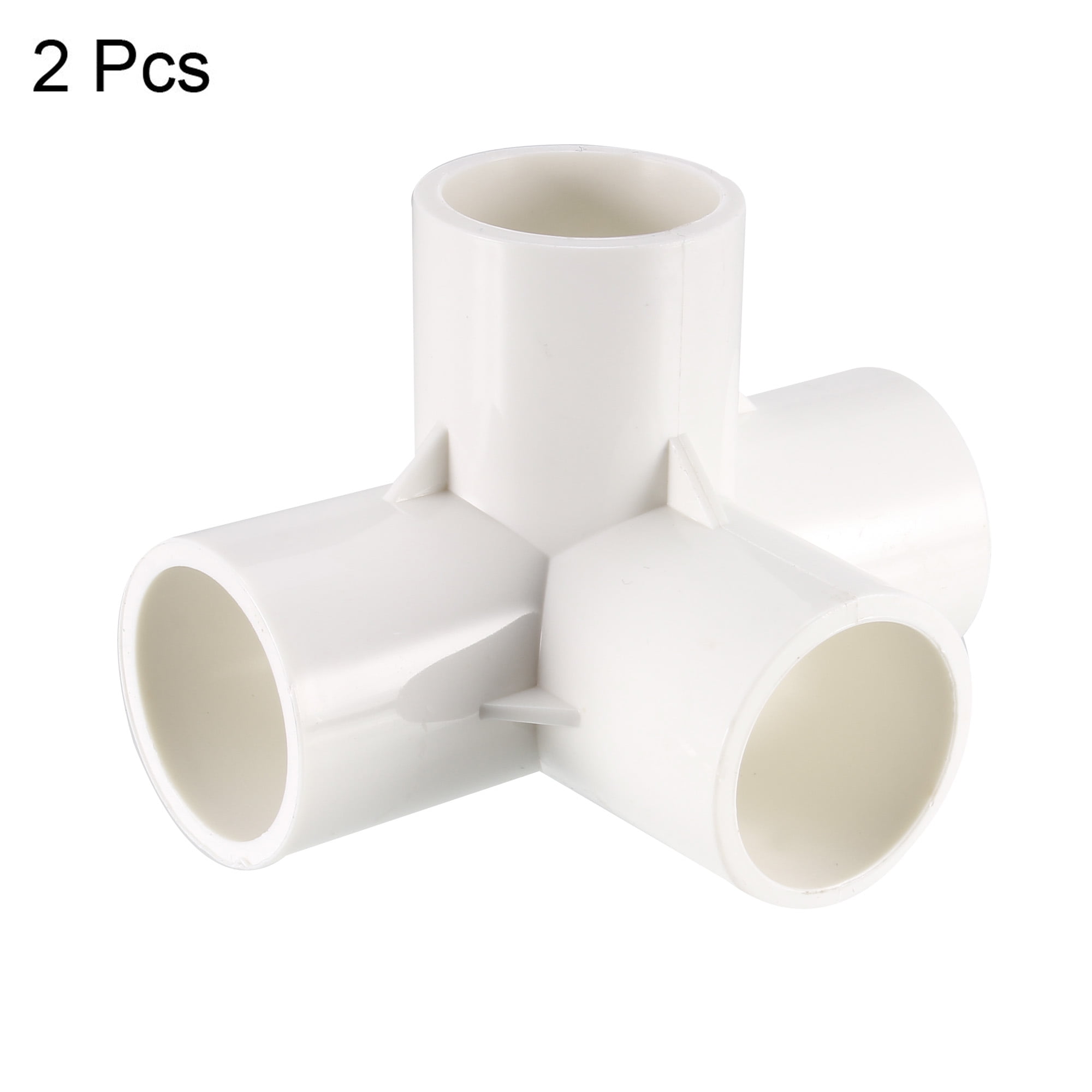 Unique Bargains 4-Way PVC Pipe Fitting Furniture Grade Corner Connector (White, 3/4-inch, 2-Pack) 4wlka