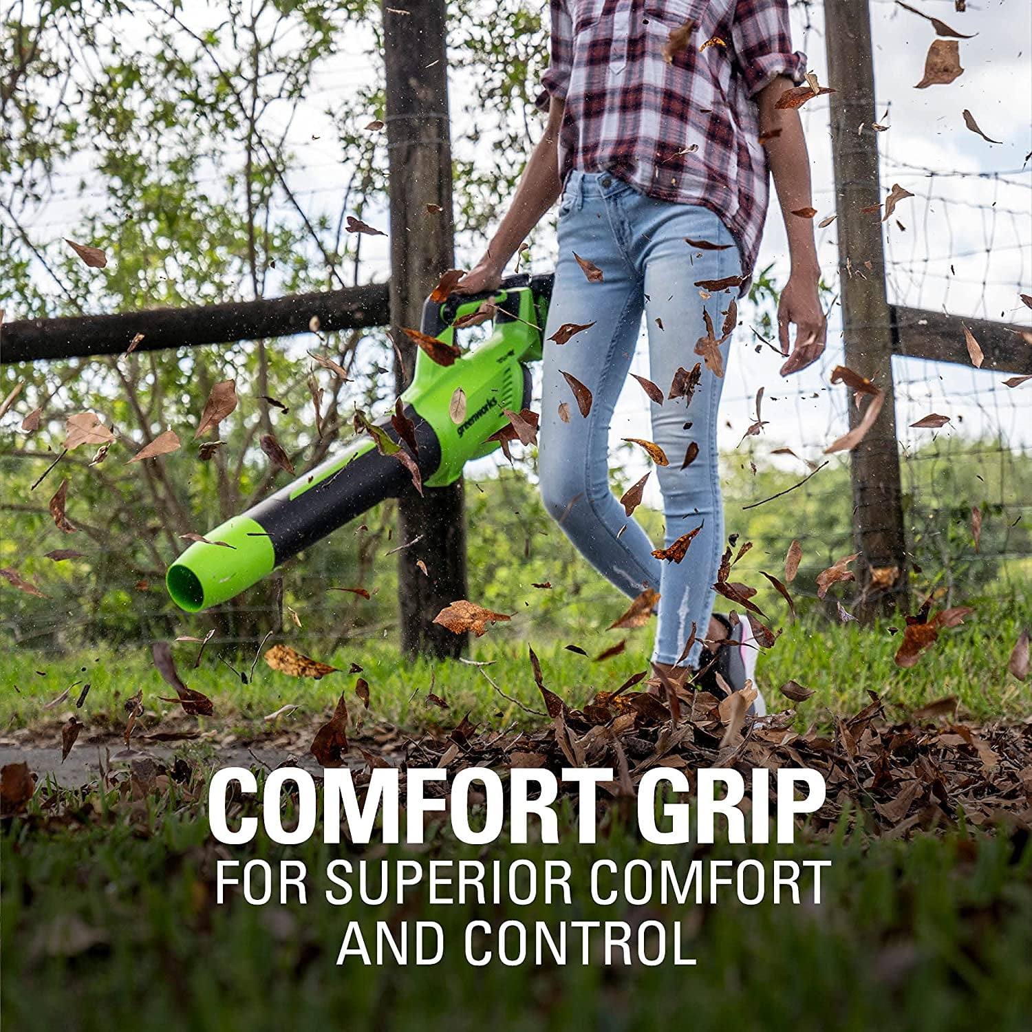 Greenworks 48V Cordless Brushless Axial Leaf Blower with (2) 4.0Ah Batteries and Dual Port Rapid Charger (140 MPH, 585 CFM) 4iumi