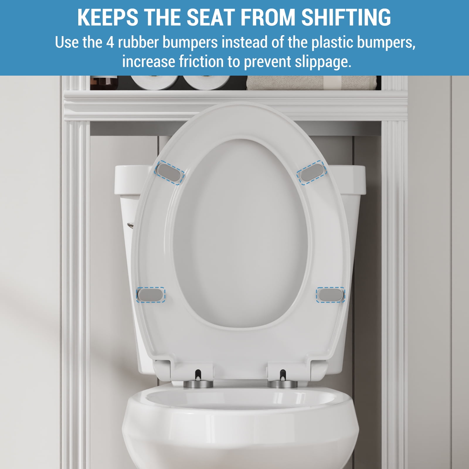 GARVEE Soft Close Elongated Toilet Seat, Quick Release Non-Slip Hinges, Durable Polypropylene (White, Elongated) o2qvk