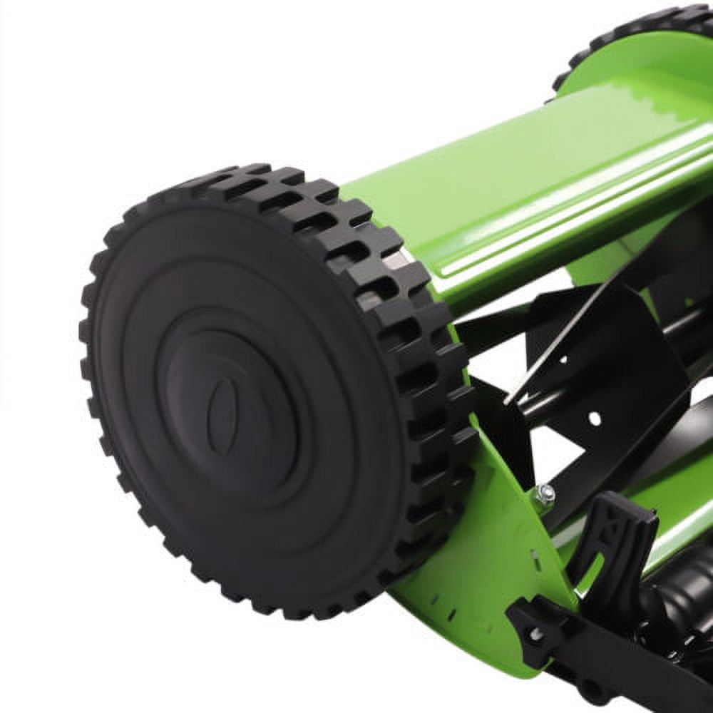 Generic Manual Reel Lawn Mower 5-Blade Push Walk Behind (Green, 12 in Cutting Width) bkmju