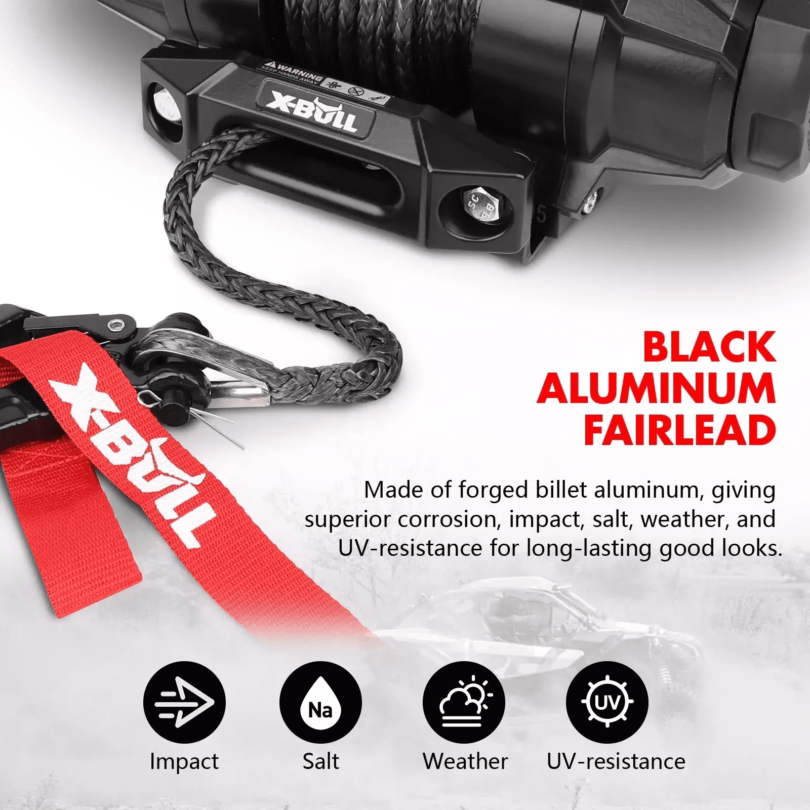 X-BULL 12V Electric Winch with Synthetic Rope and Wireless Remote (5000 lb) ji00b
