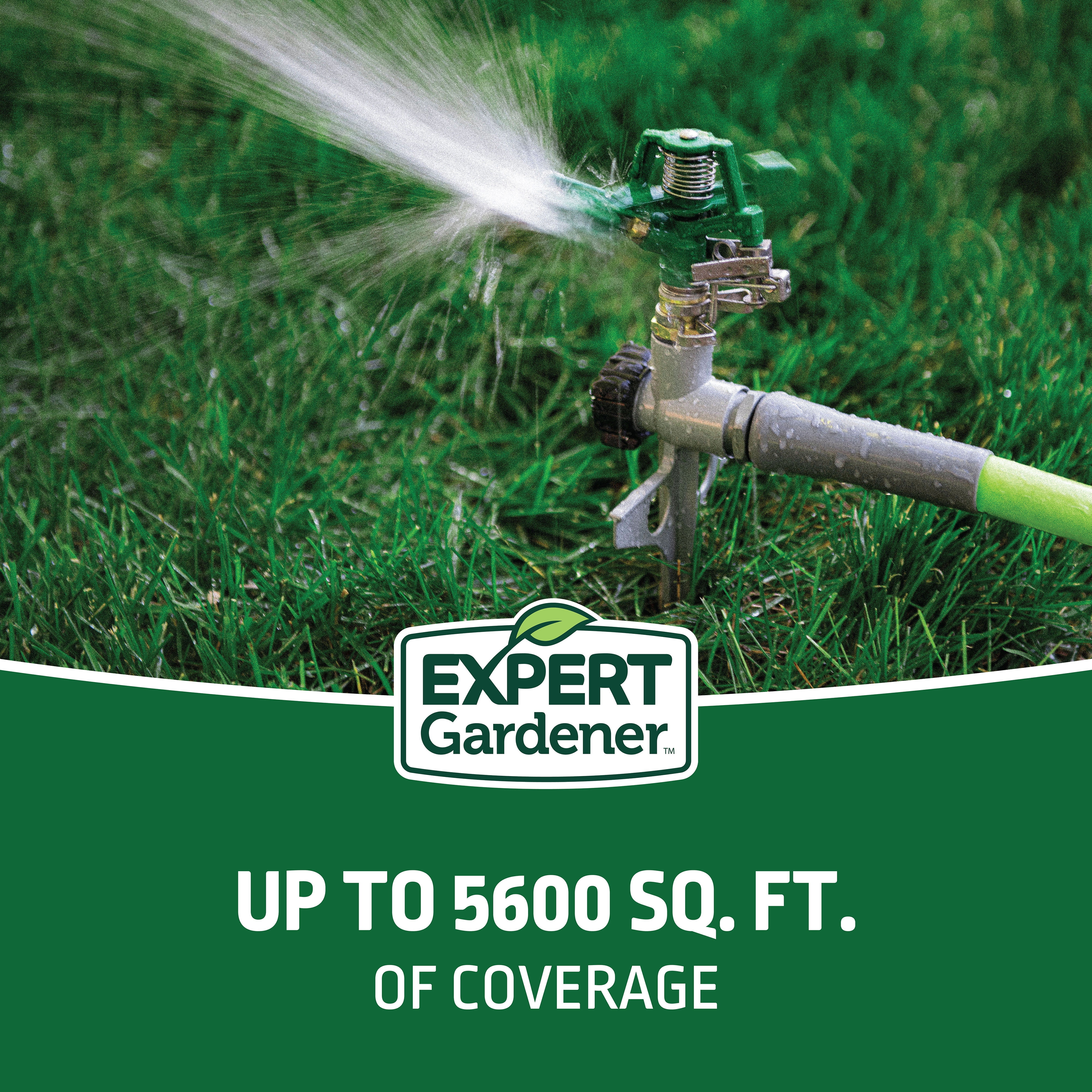 Expert Gardener Pulsating Spike Lawn Sprinkler (Heavy-Duty Metal, 5600 sq ft Coverage) yjwow