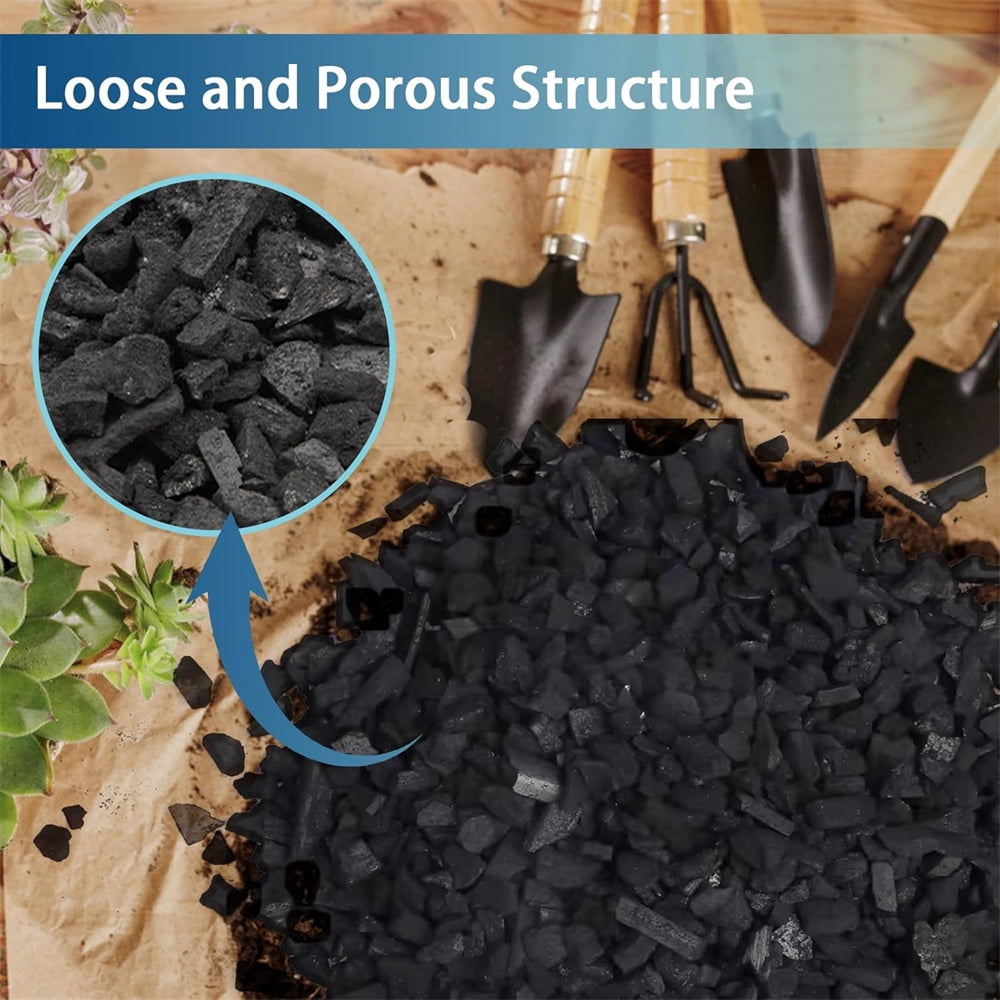 TRIANI Horticultural Charcoal for Plants, Natural Soil Amendment for Drainage and Odor Control (Black, 10.6 oz) v0h21