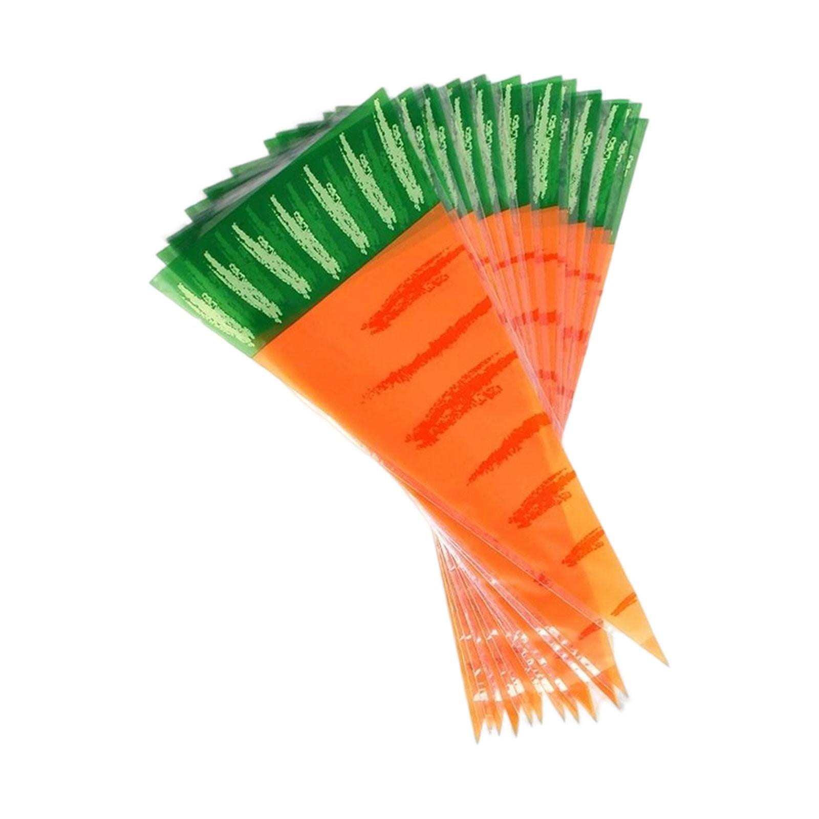 SERENABLE Carrot Shape Cone Treat Bags for Easter Party Favors (Orange, 100 Pack) rri6k