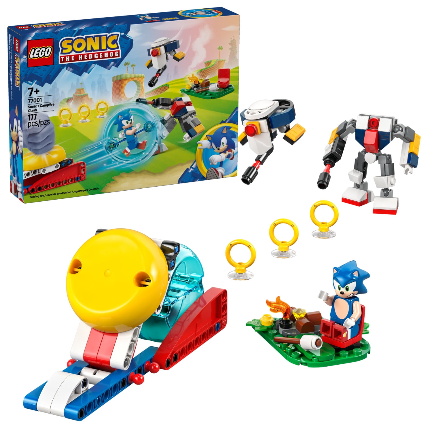 LEGO Sonic the Hedgehog Sonic's Campfire Clash Building Set with Speed Sphere Launcher (Multi-color, 177 Pieces) p9oko