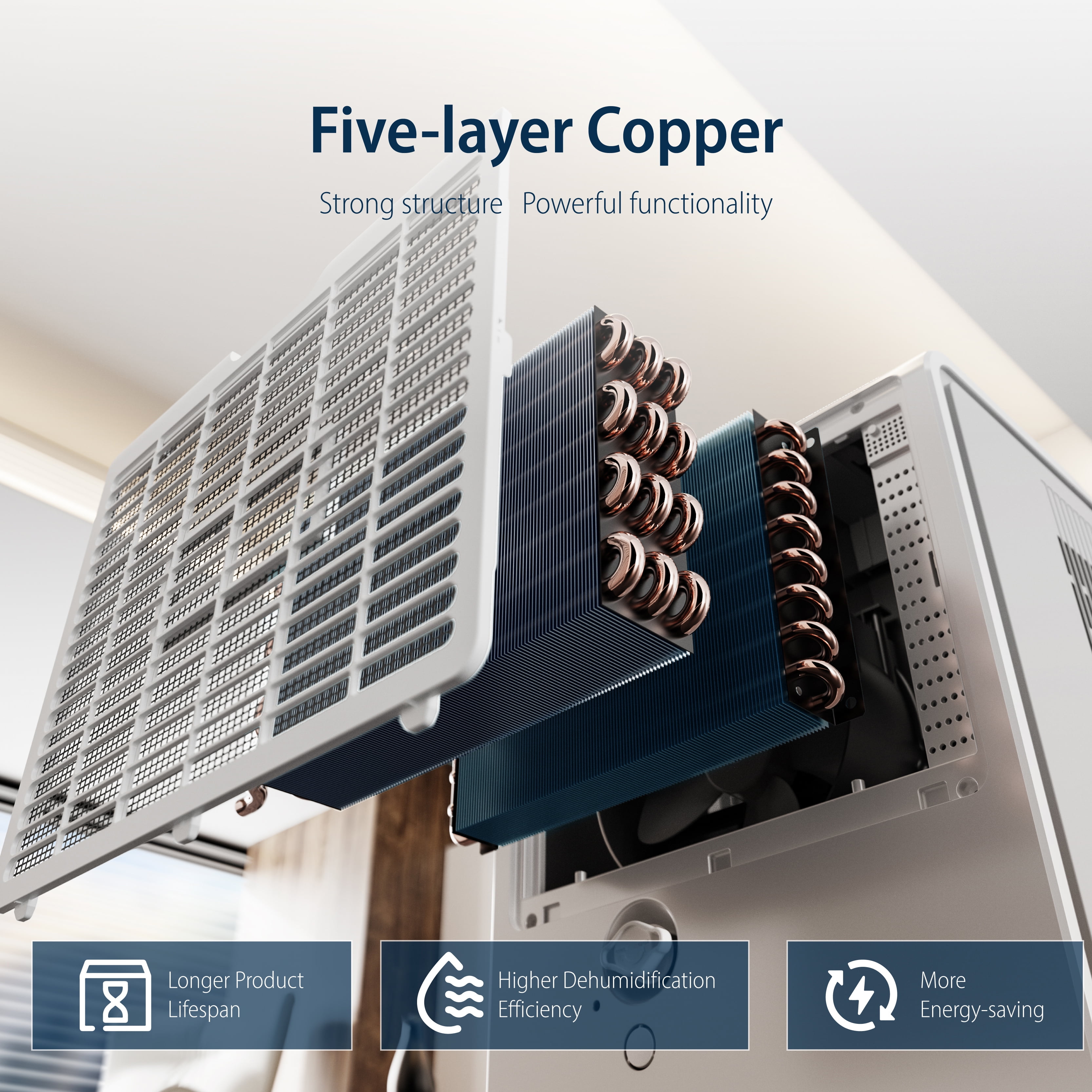 DuraComfort Dehumidifier for Basement and Home with Built-in Pump, WiFi Enabled (50 Pints, 4500 Sq. Ft.) 6xxz6