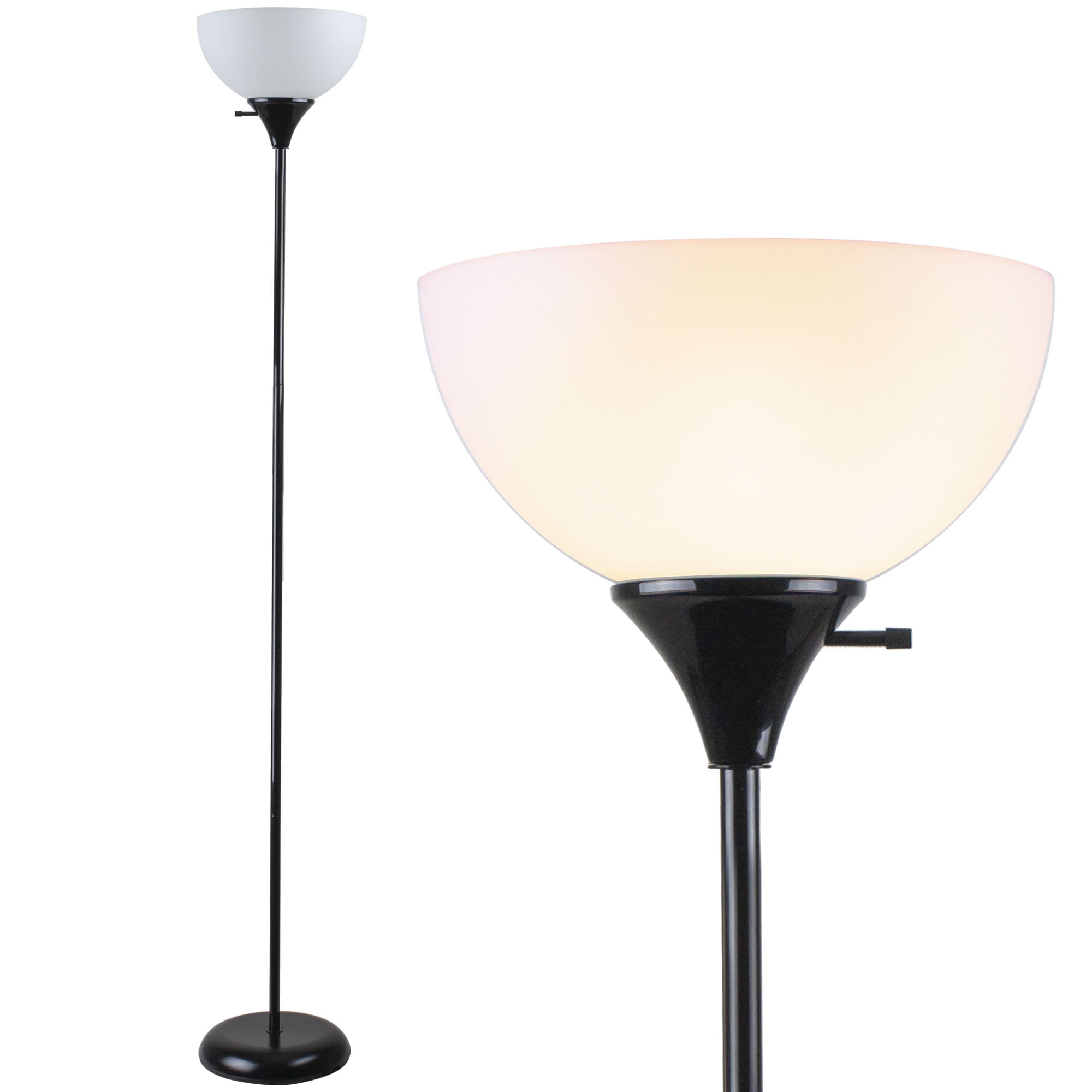 Newhouse Lighting Henry Torchiere Standing Floor Lamp, Modern Uplight for Living Room (Black, 71 in) l1y0r