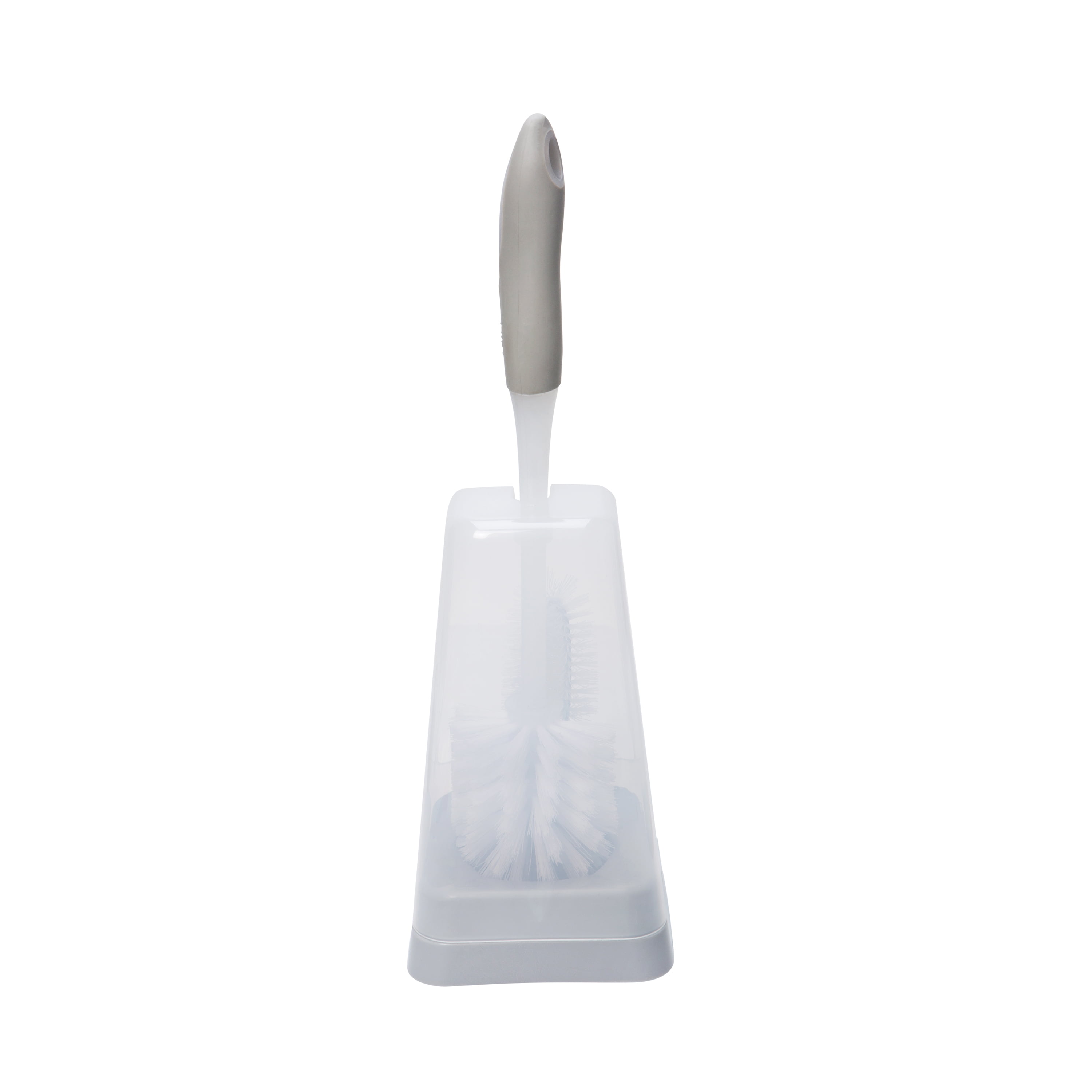 Bath Bliss Square Toilet Bowl Brush and Stand (Grey, 15 in) ainax