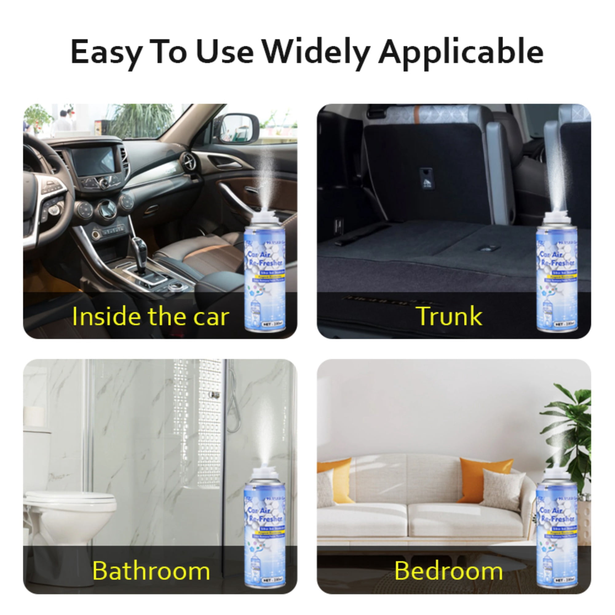 Nuan Car Air Refresher, Silver Ion Odor Eliminator Spray for Vehicle Interiors (Silver, 6.8 fl oz) nrrs9
