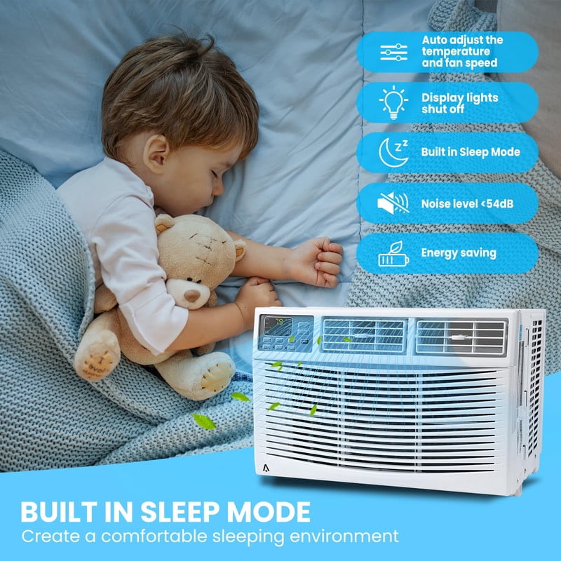 Towallmark 10000 BTU Window Air Conditioner, Smart Wi-Fi Enabled AC Unit with Remote Control, Ultra Quiet Cooling for Rooms up to 450 sq ft (White) 04wps