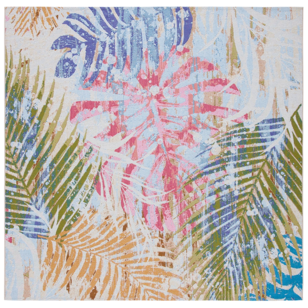 Safavieh Summer Donald Botanical Indoor/Outdoor Area Rug (Blue/Beige, 8 ft x 10.4 ft) 848zq