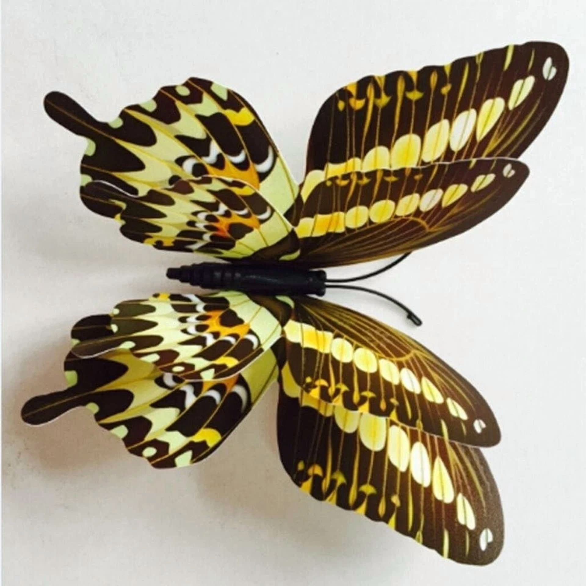 FLINT 3D Butterfly Wall Stickers Removable PVC Decals for Home Decor (12 Pack) 9dd3y