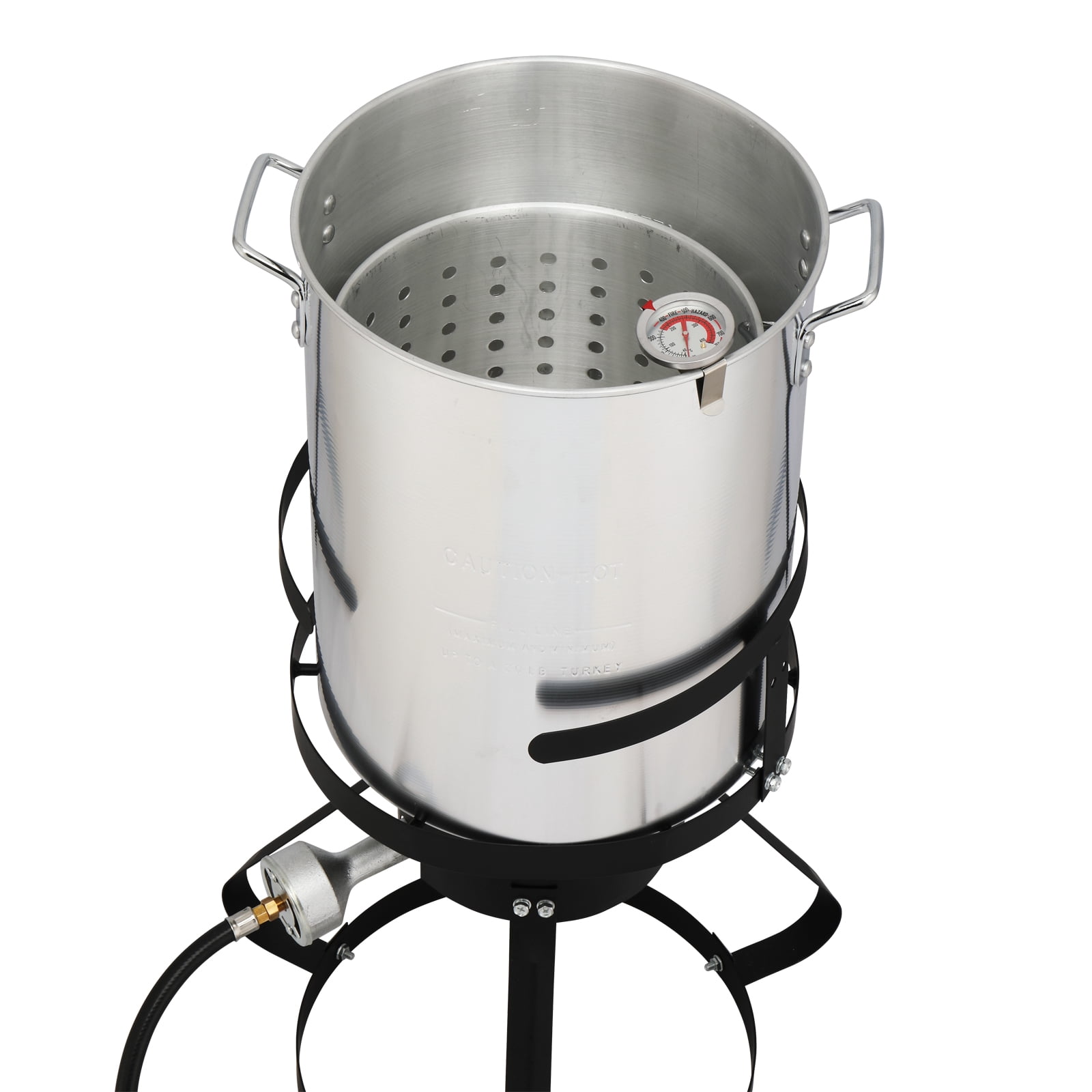 EDOEMSE 4-Piece Outdoor Cooking Set, Heavy-Duty Gas Fryer with 30QT Turkey Pot and 10QT Fish Pot (13x32 in) d2hmh