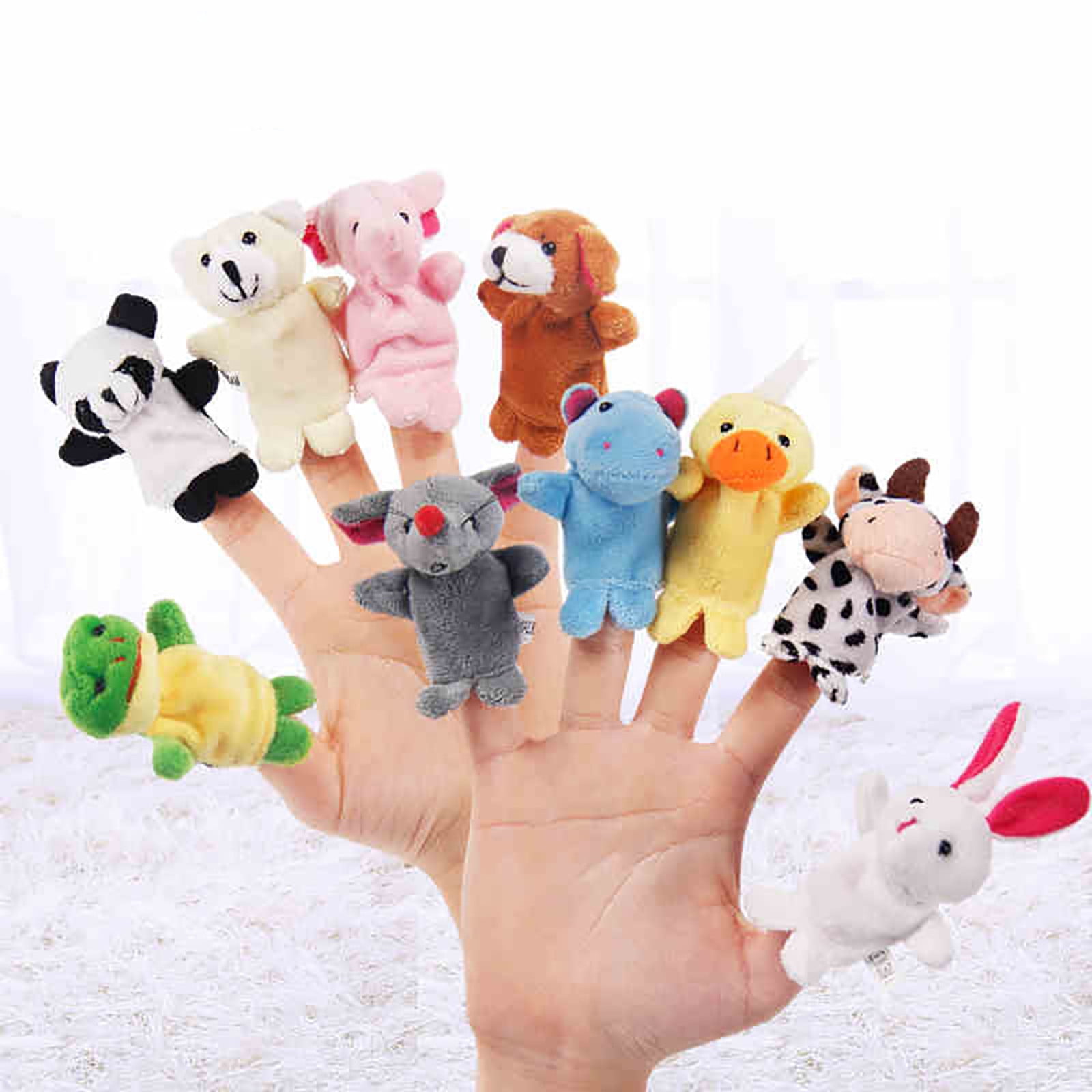 IGEED Finger Puppets Soft Velvet Hand Puppets for Storytelling and Classroom Play (10 Pack, 2.76 in) q4yug