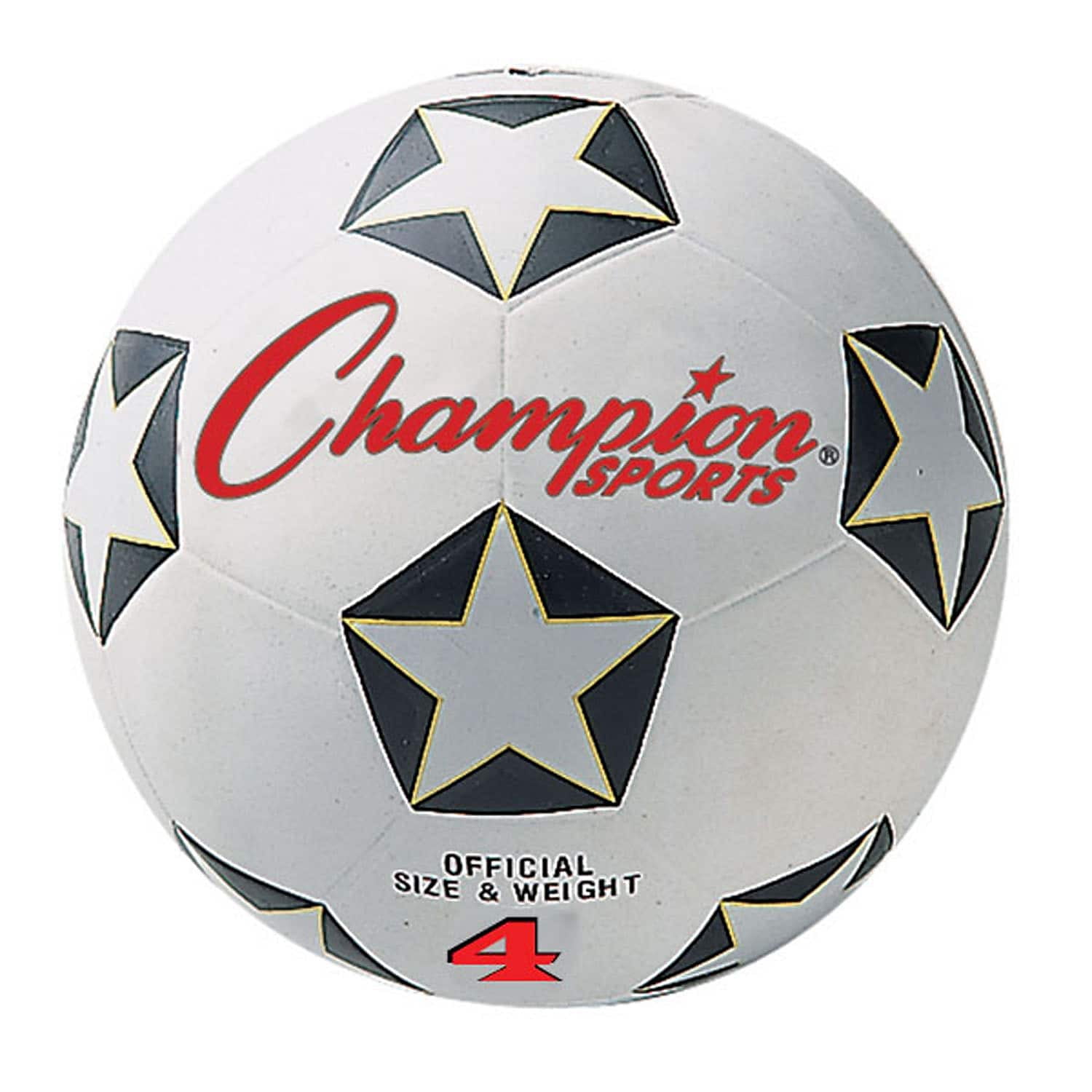 Champion Sports Rubber Soccer Ball Durable Training Equipment (White/Black, Size 4, 3-Pack) 4c1oe