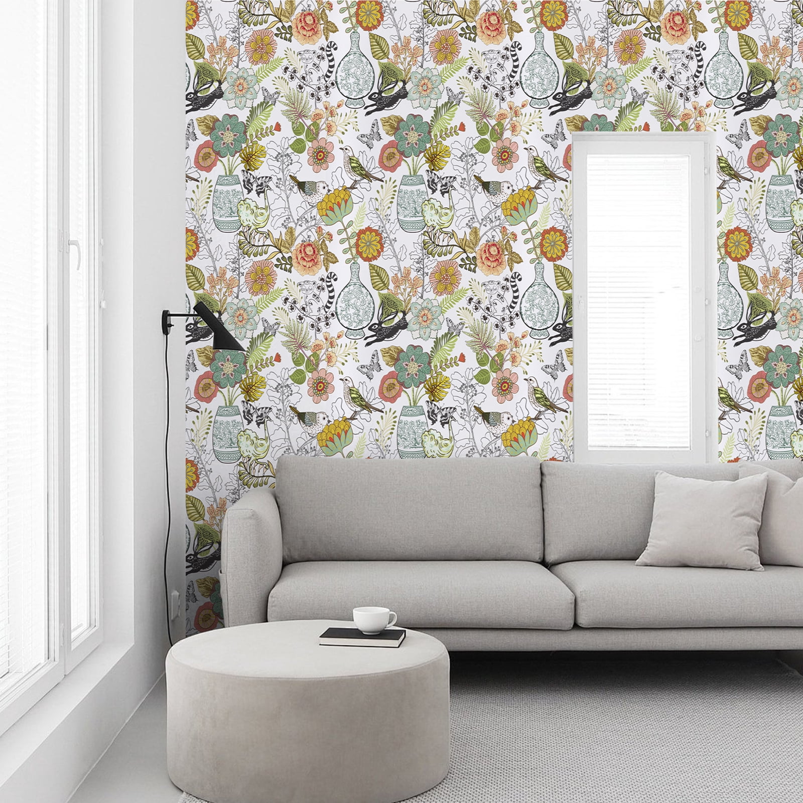 Abyssaly Floral Peel and Stick Wallpaper, Removable Vinyl Contact Paper for Home Decor (Floral, 17.7 in x 393.7 in) 99koh