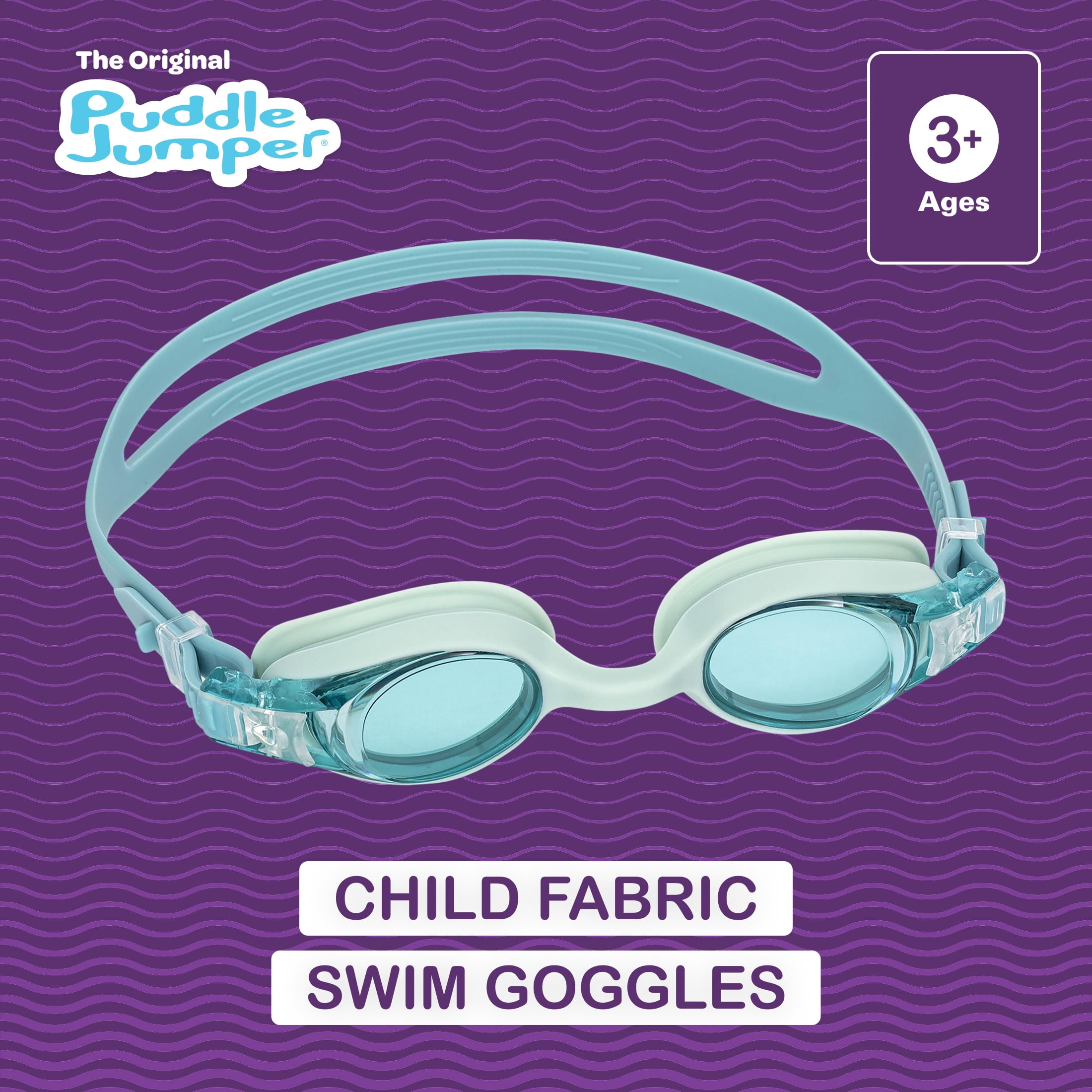 Puddle Jumper Child Swim Goggles, Anti-Fog UV Protection, Comfort-Fit Silicone Strap (Green, 1 Pair) 6w42b