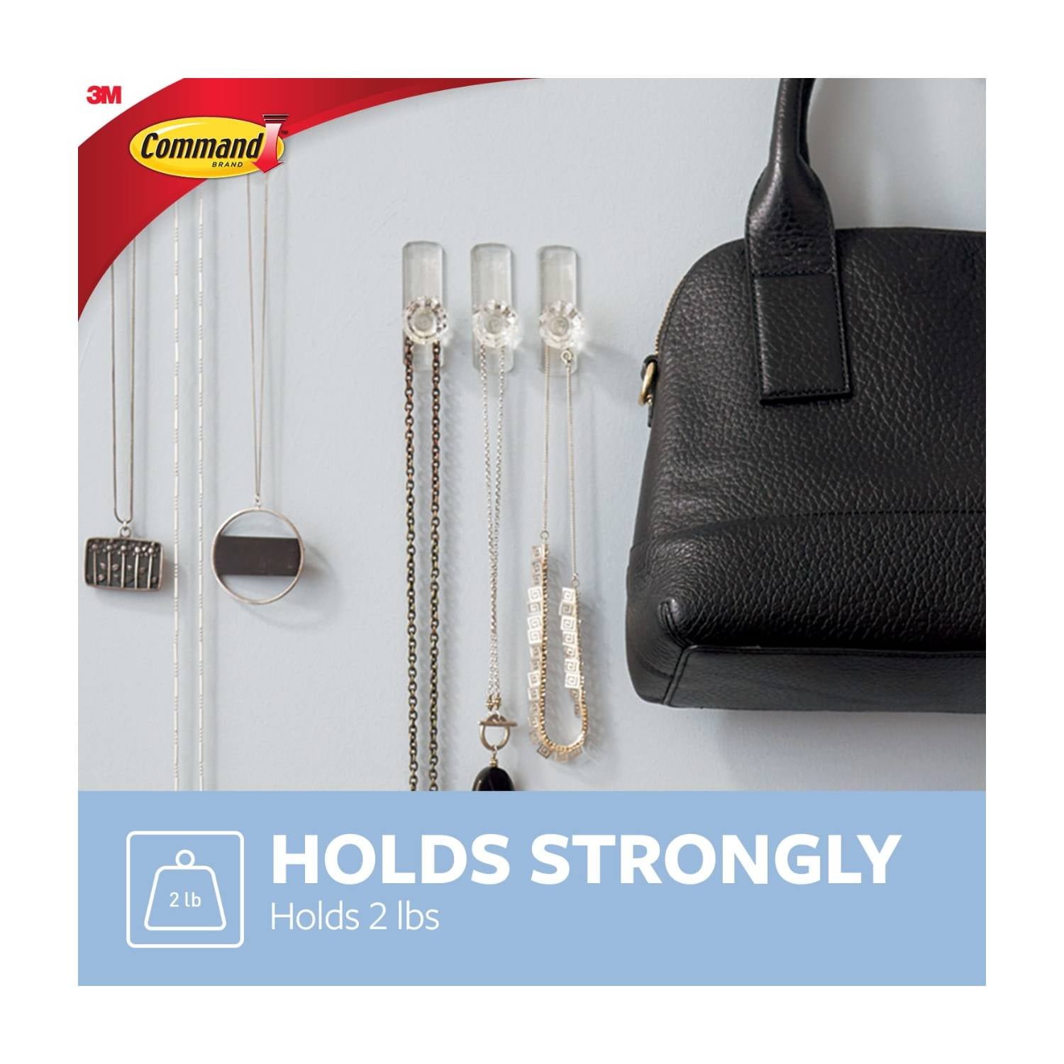Command Clear Medium Crystal Hooks (Clear, 2 Hooks, 3 Strips) gd226