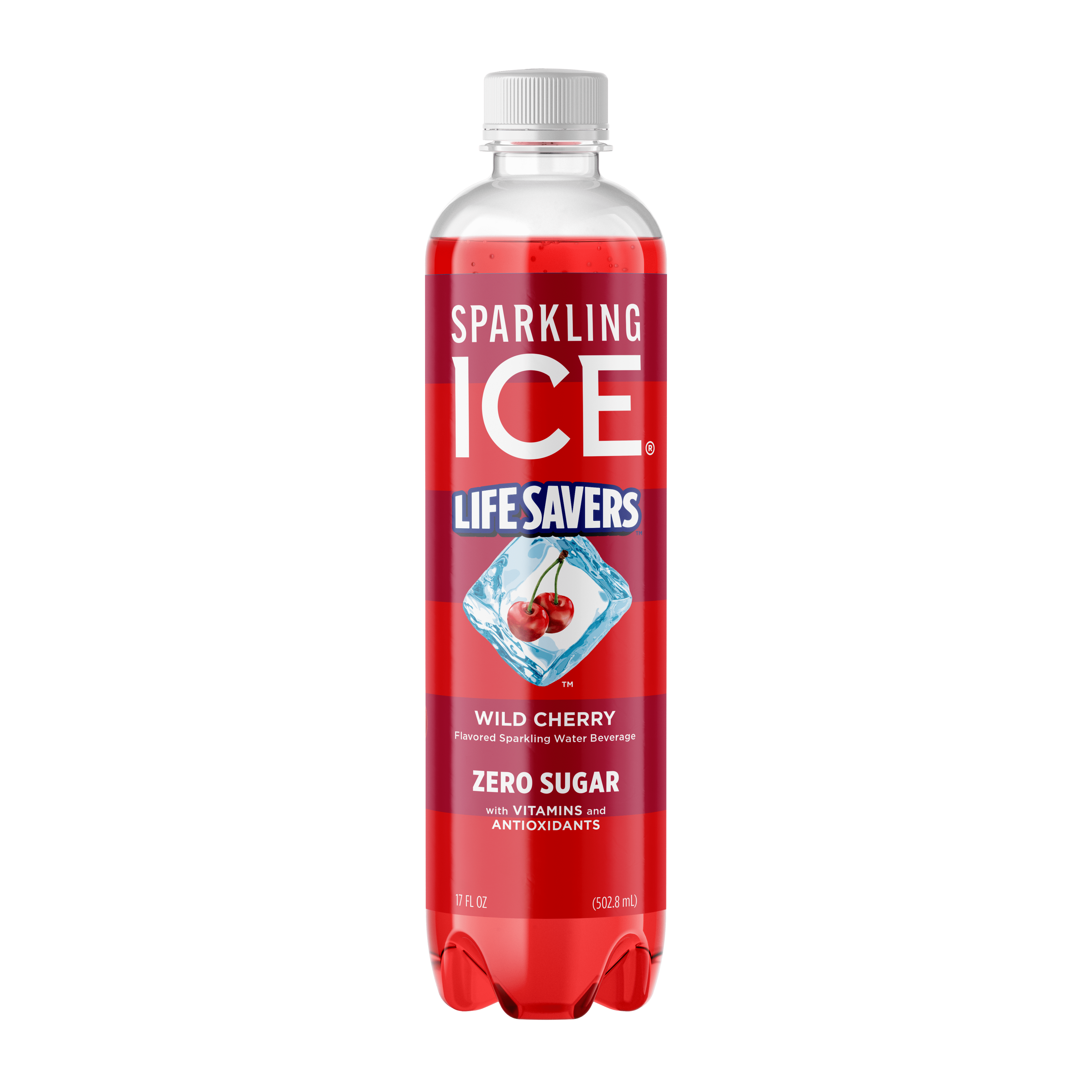 Sparkling Ice Life Savers Wild Cherry Sparkling Water (Zero Sugar, 17 oz) 6vsjw