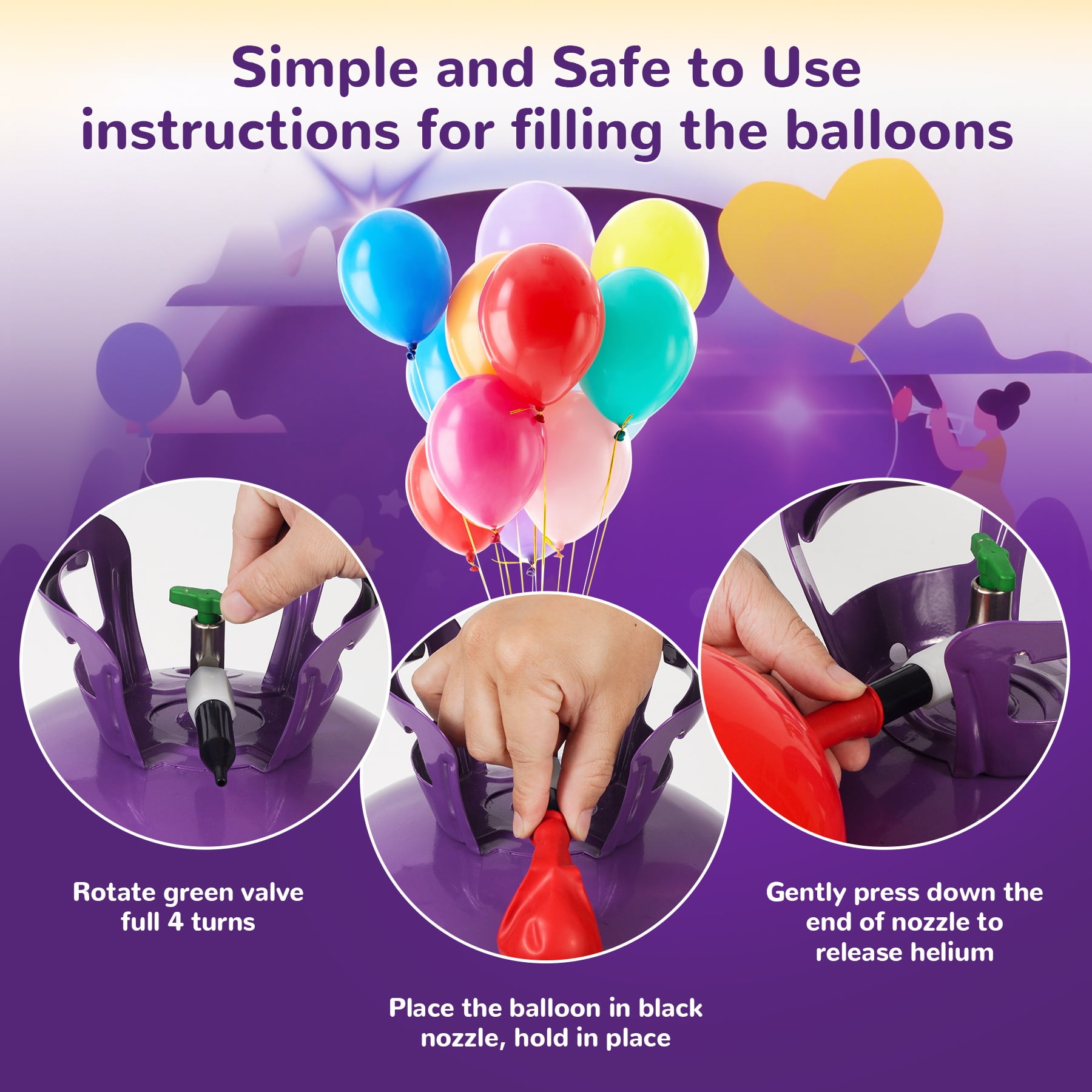 Soyishi Helium Tank for Party Balloons (50 Count Capacity, 0.47 cu ft) l4p52