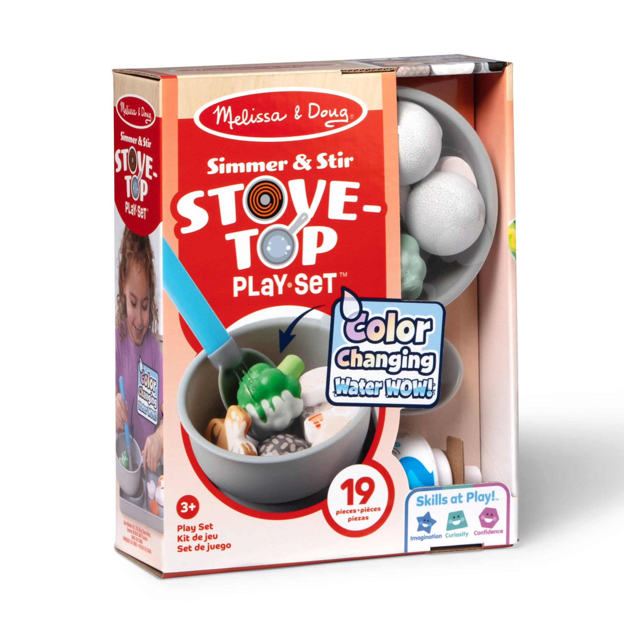 Melissa & Doug Simmer & Stir Stovetop Play Set with Color Changing Food (1 Set) kb0sh