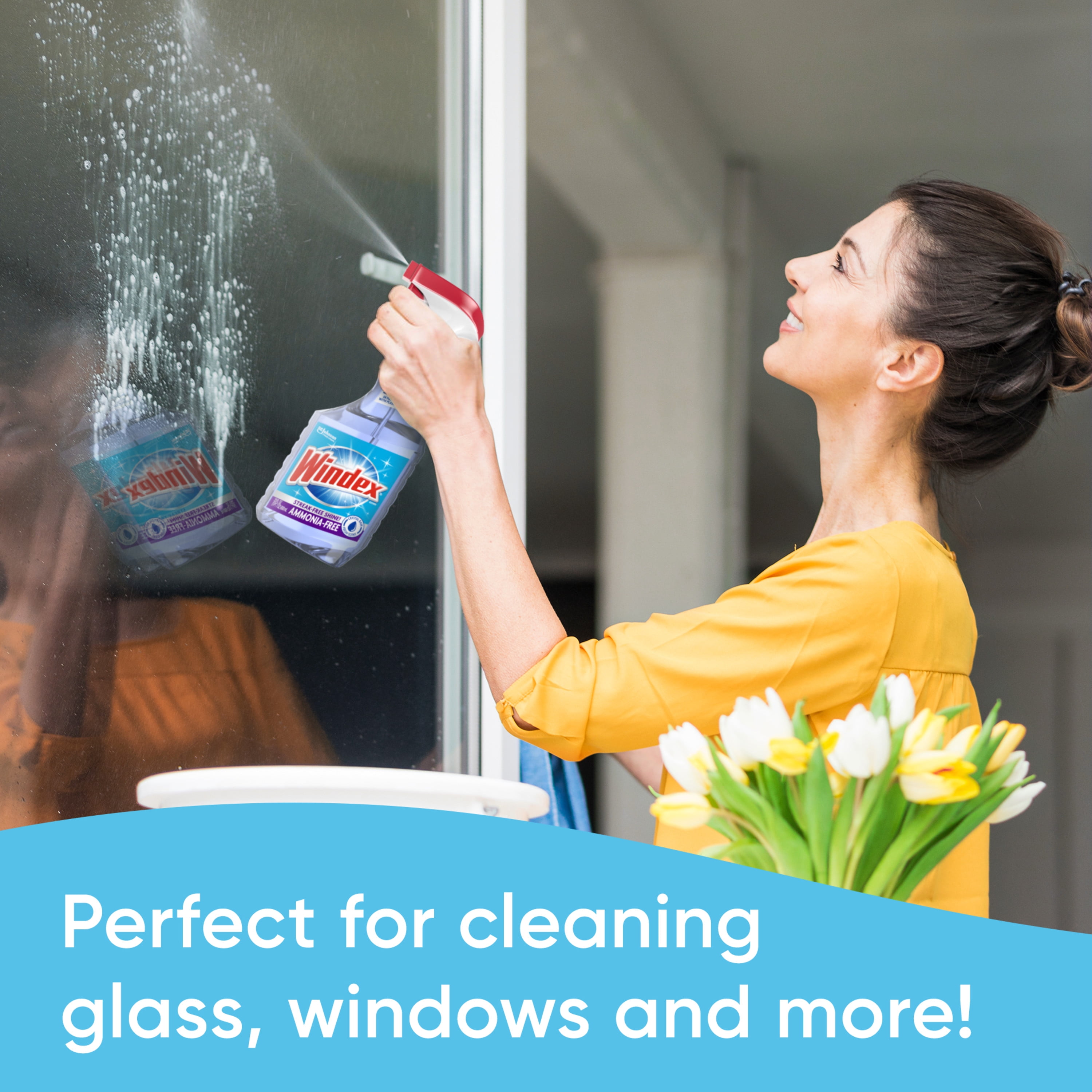 Windex Ammonia-Free Glass Cleaner, Streak-Free Shine, Crystal Rain Scent (23 fl oz) ee107