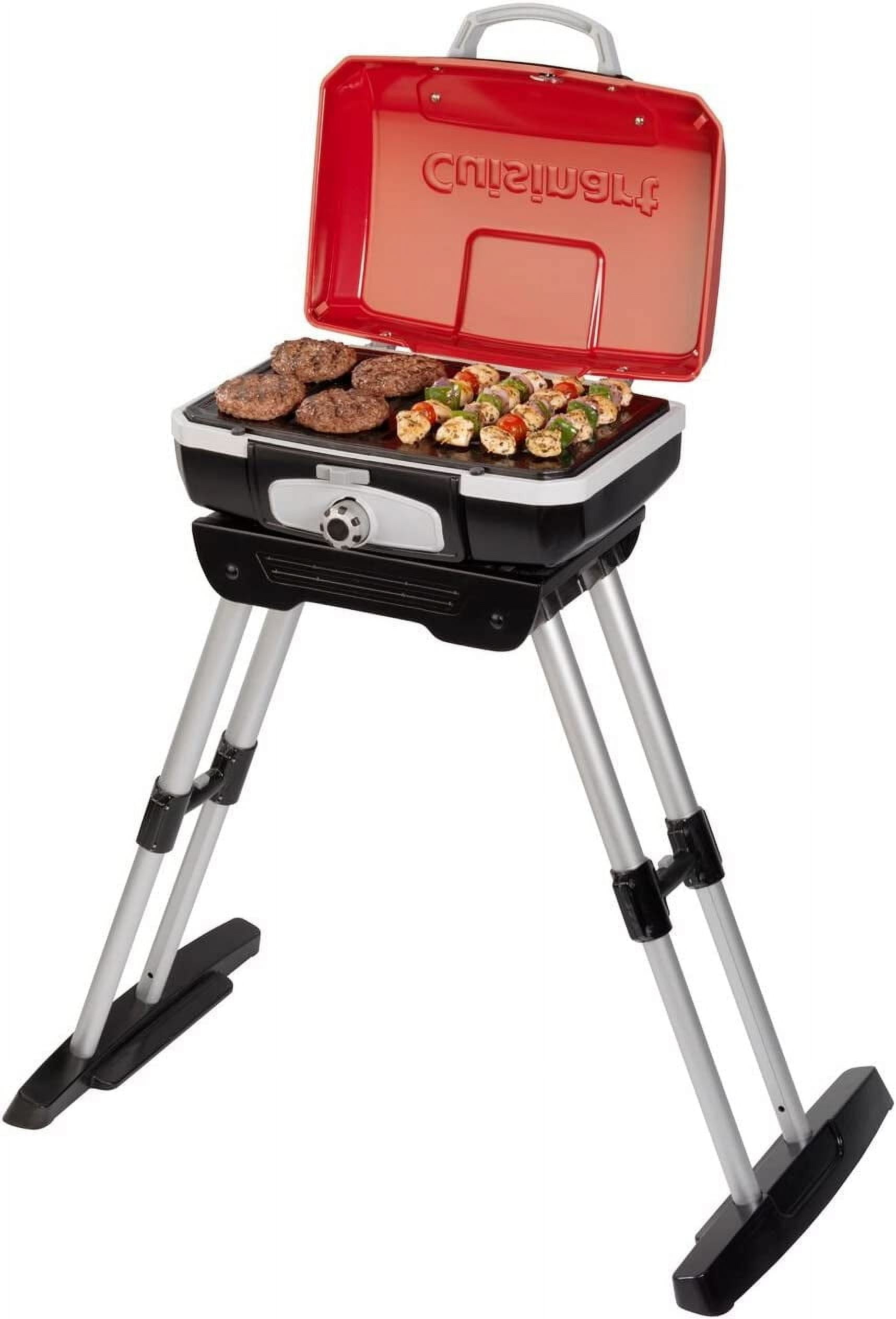 Cuisinart CGG-180 Petite Gourmet Portable Gas Grill with Versastand (Red, 150 sq in) hjofw