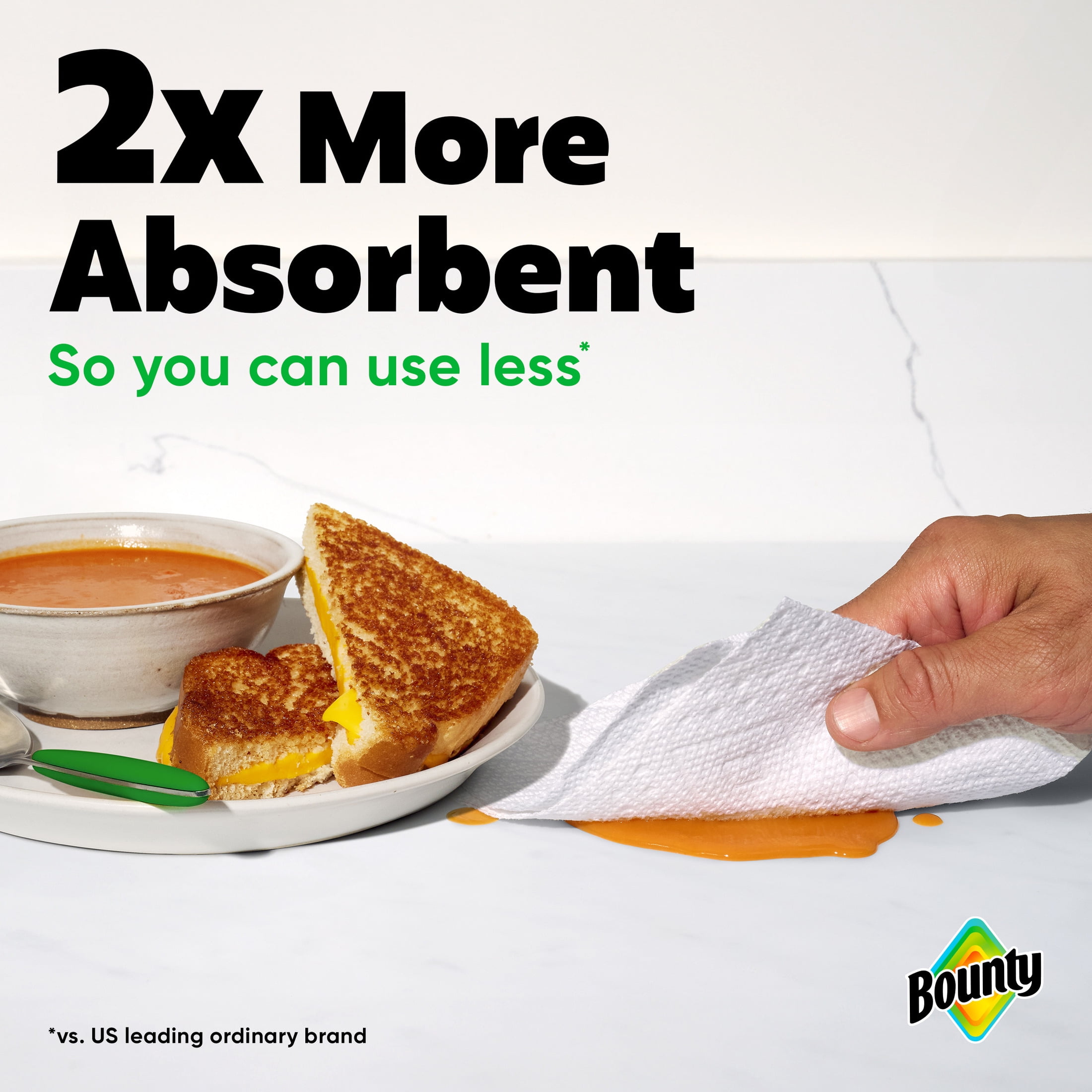 Bounty Paper Towels Full Sheet, Absorbent Kitchen Cleaning Paper, White (6 Triple Rolls, 450 Total Sheets) 7ypig