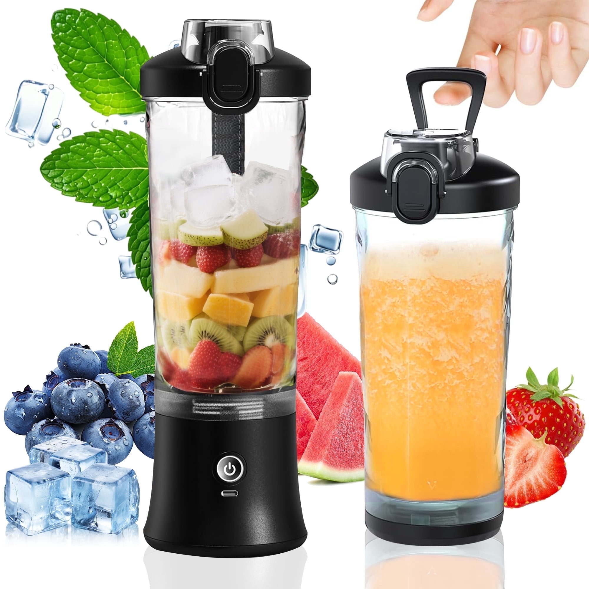 ORFELD Personal Portable Blender for Shakes and Smoothies, Rechargeable Cordless Smoothie Maker (20 oz) 53z78
