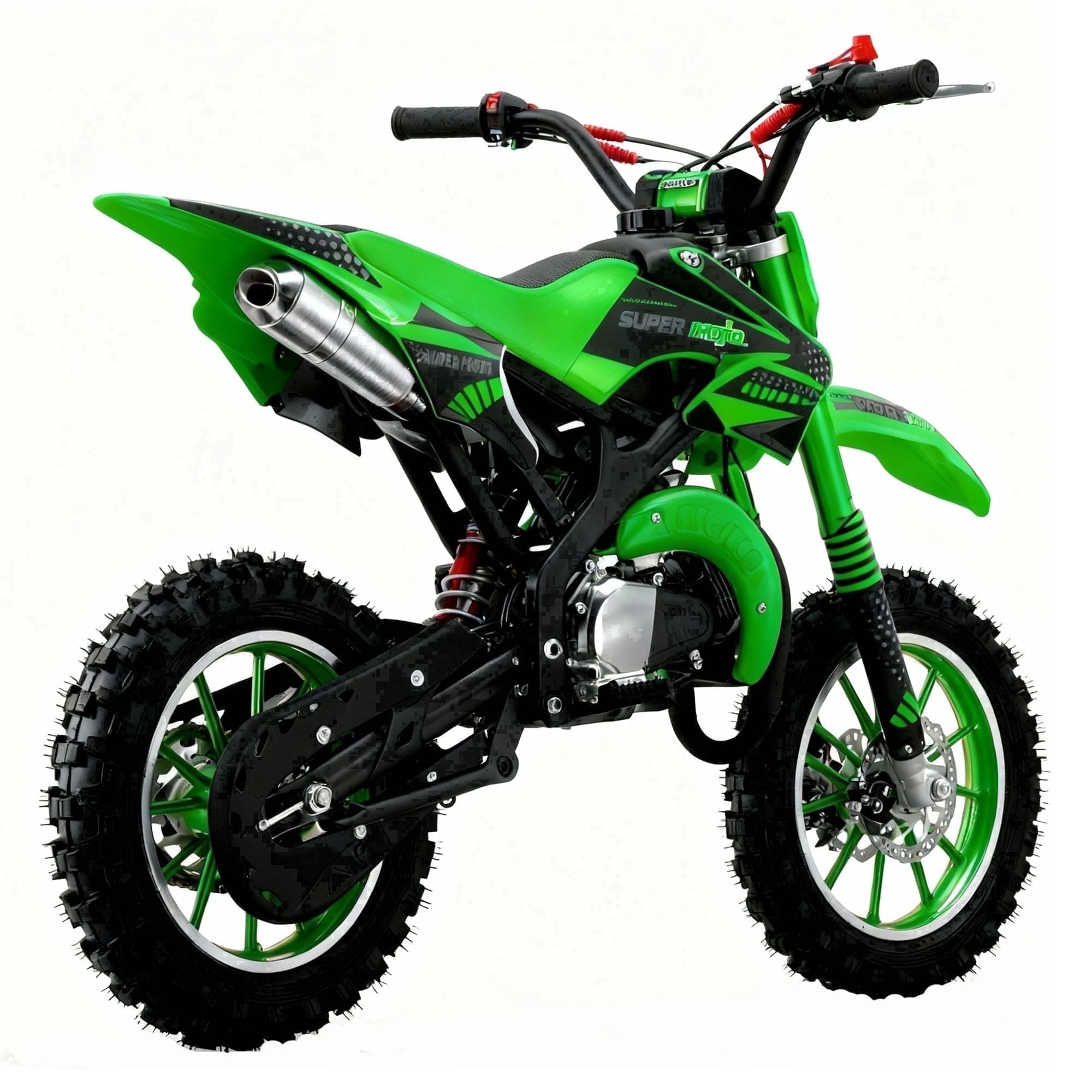 KTOEBYCO 49cc Kids Dirt Bike Gasoline Powered 2-Stroke Mini Motorcycle (Green, 0.4 gal Fuel Capacity) zn1m7
