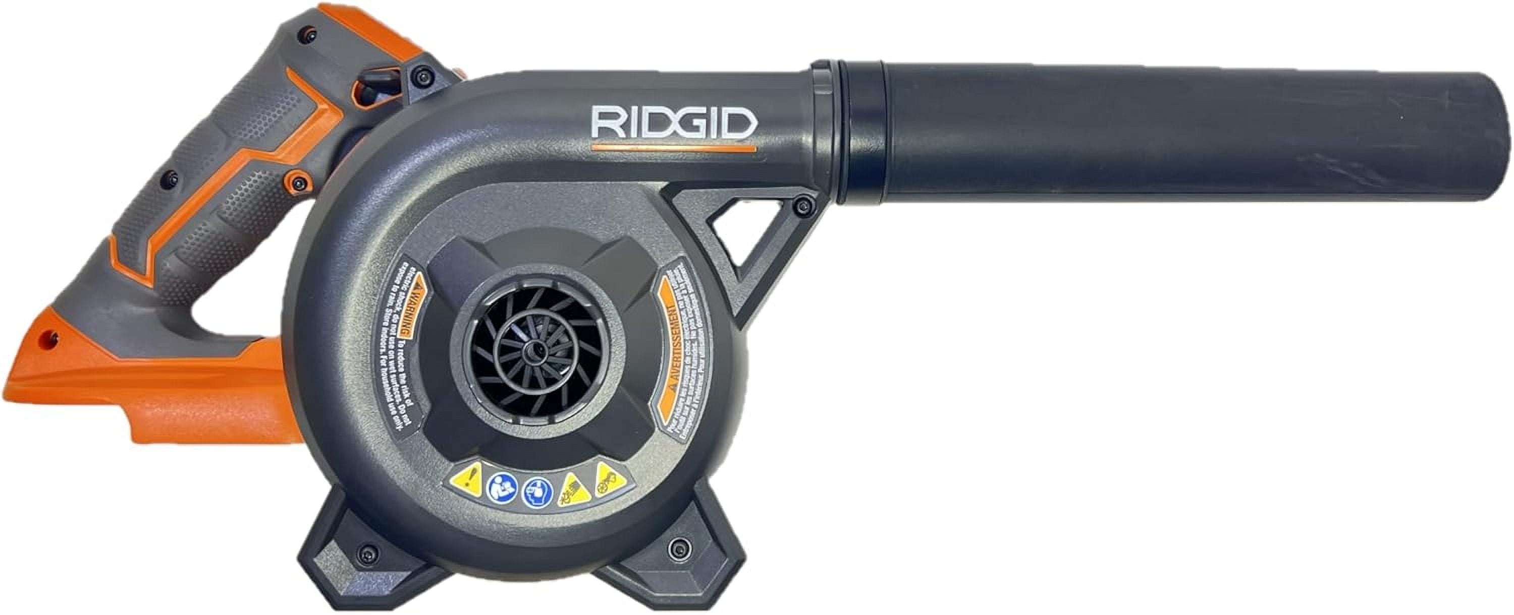 RIDGID 18V Compact Jobsite Blower, High-Velocity Handheld Air Blower for Workshop Cleaning (110 CFM) 49nfp