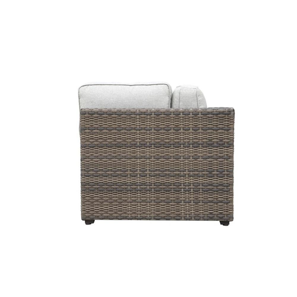 Bowery Hill Contemporary 7-Piece Wicker Sectional Set (Driftwood Gray, 7-Piece) ybcp9