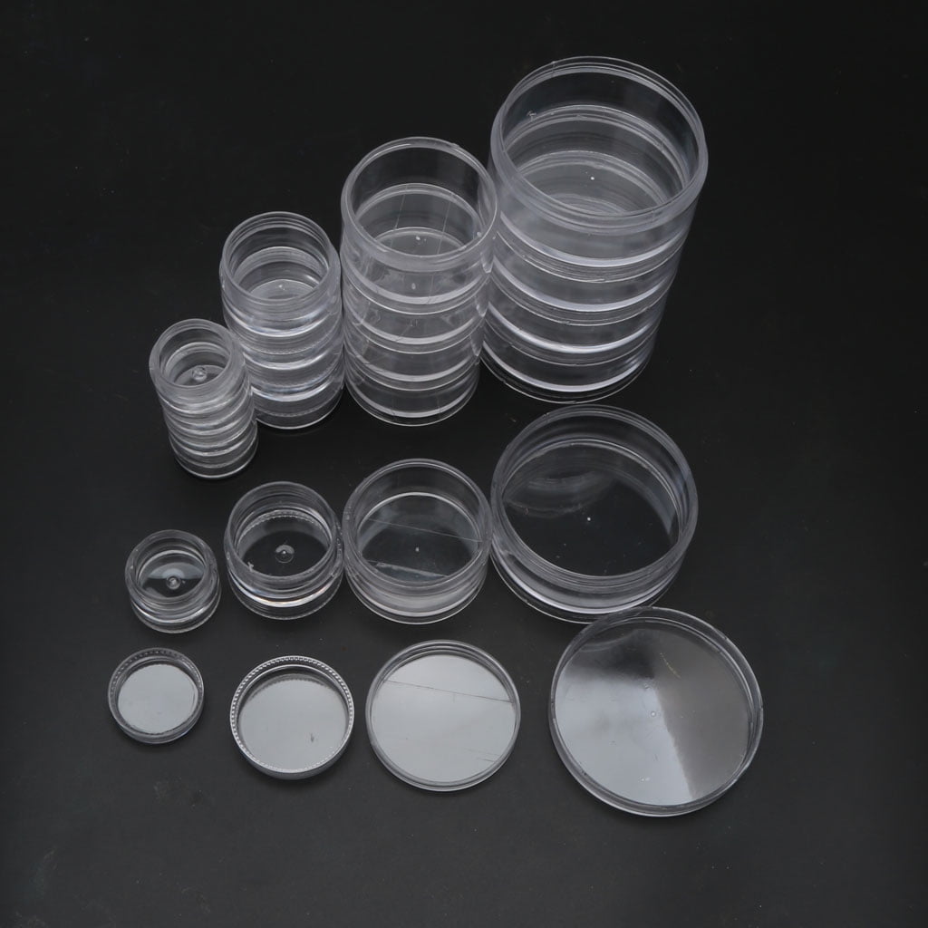 Tegongse 5-Layer Stackable Round Storage Container for Beads and Craft Supplies (Clear, 5-Tier) 1r2ox