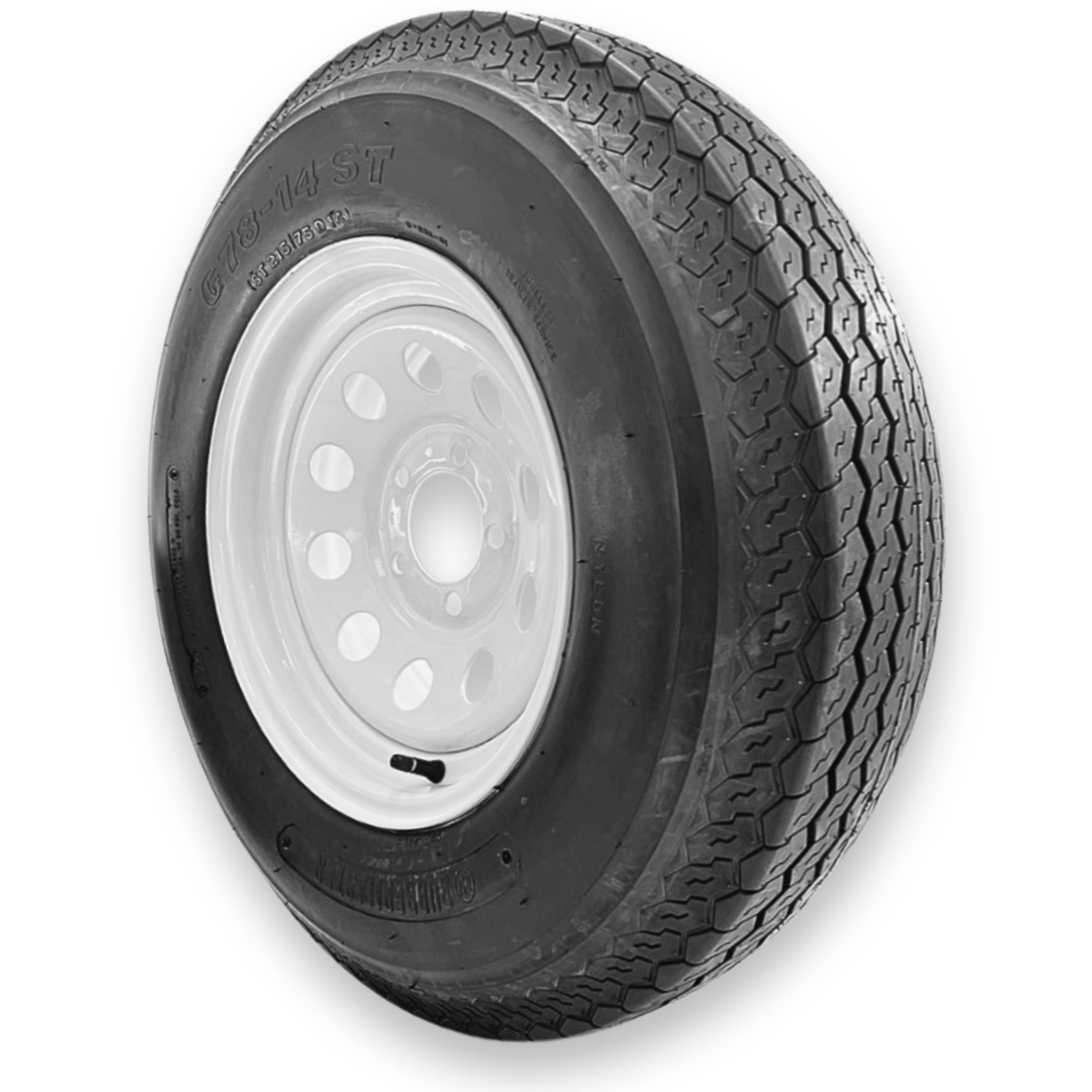 RubberMaster ST215/75D14 Highway Rib Trailer Tire and Wheel Assembly (6 Ply, 5 on 4.5 Modular) 17ox5