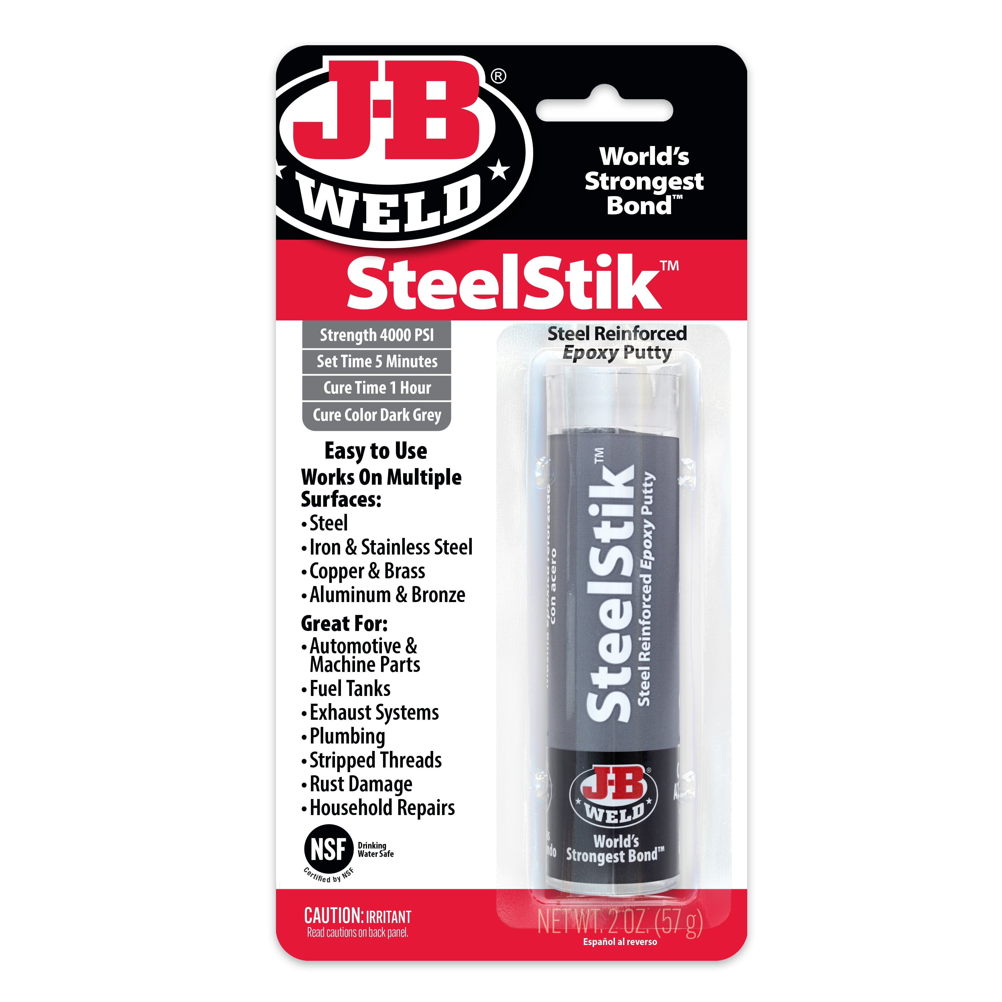 J-B Weld SteelStik Epoxy Putty (Grey, 2 oz) tp5tb