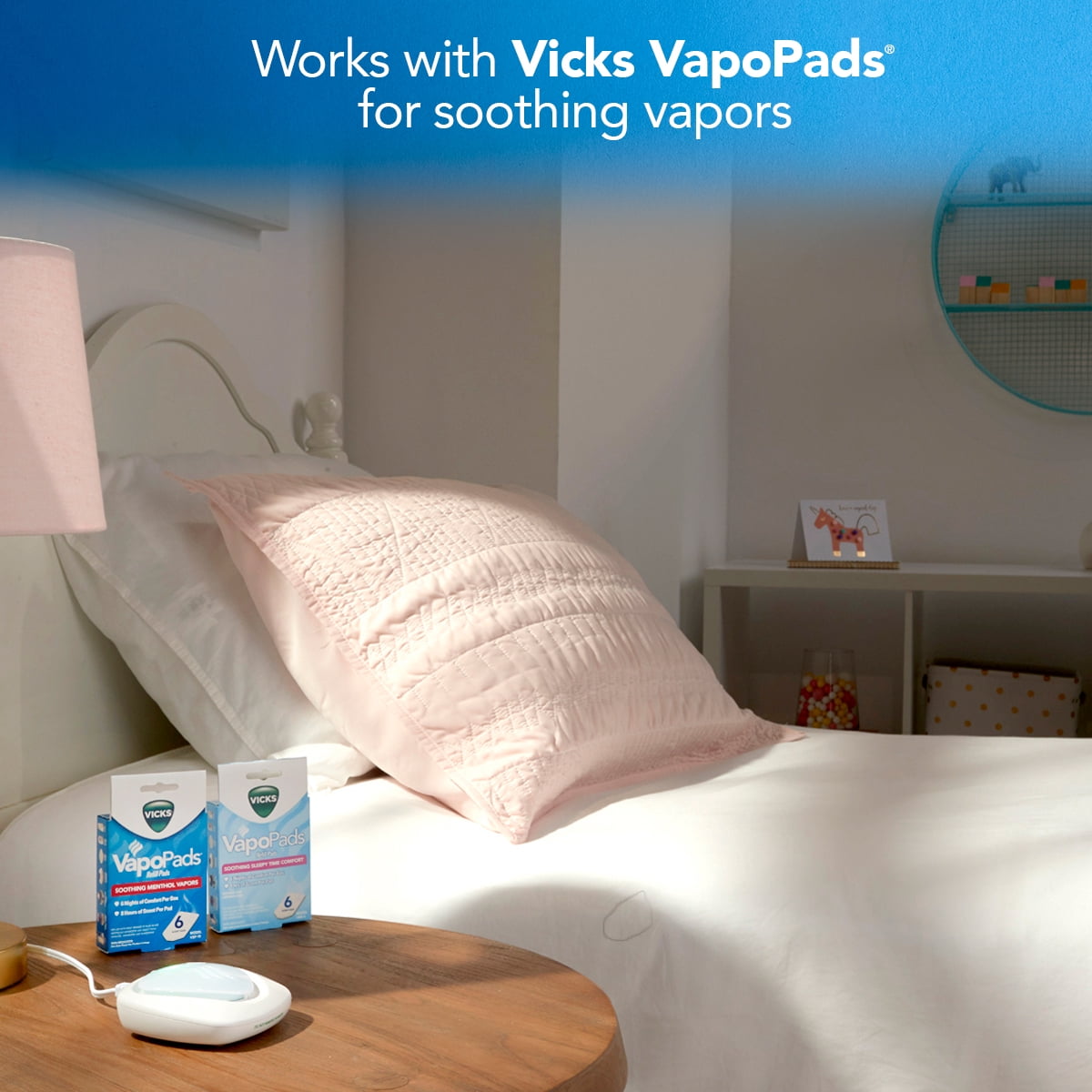 Vicks Waterless Vaporizer with Nightlight and 5 Scent Pads (50 Sq. Ft. Coverage) zu0a4