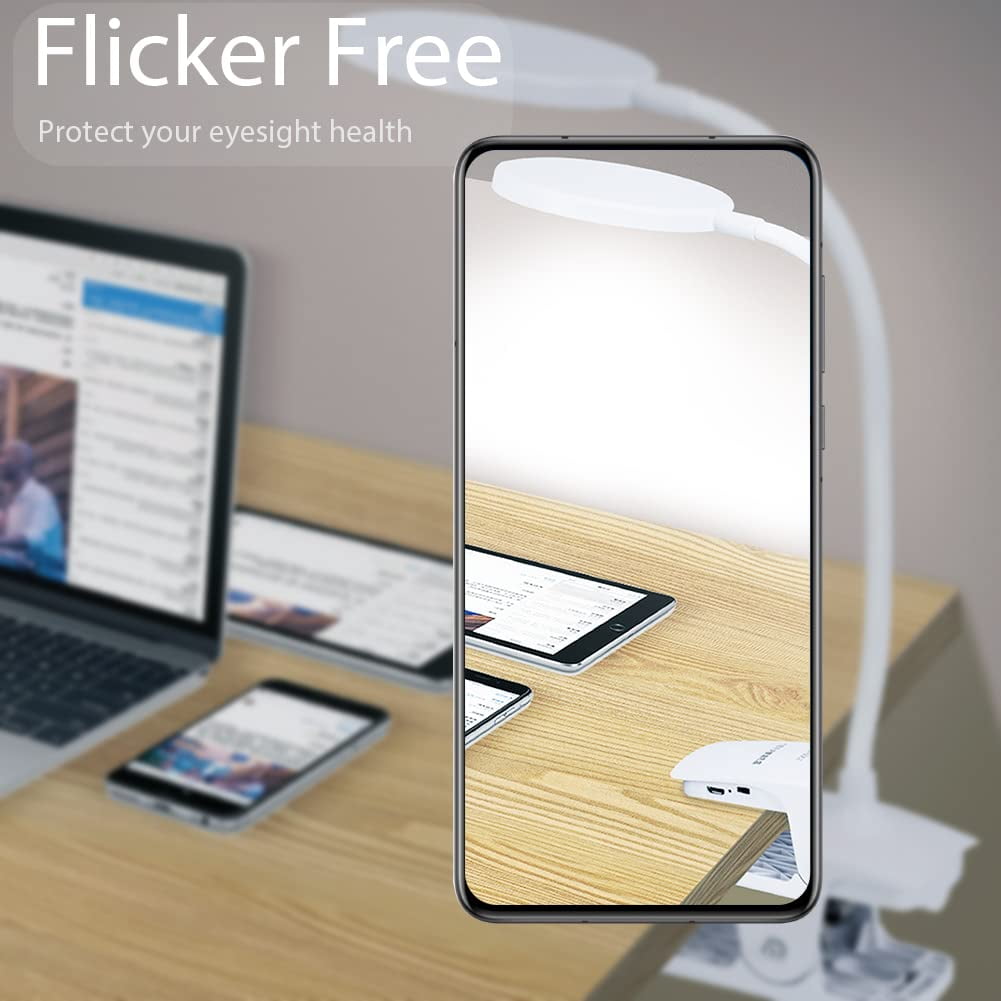Ledander USB Rechargeable LED Clip-on Desk Lamp (Black, 1 Pack) 6jzol