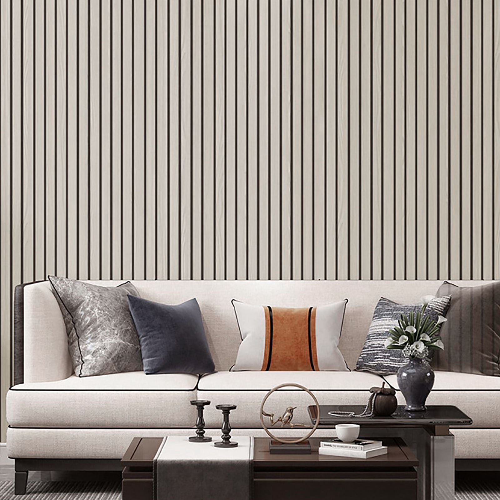 Lifeuping Peel and Stick Wood Slat Wall Panels, Self-Adhesive Flexible Vinyl Wall Decor for Farmhouse Interior (Brown, 15.75 in x 118.11 in) 78erx