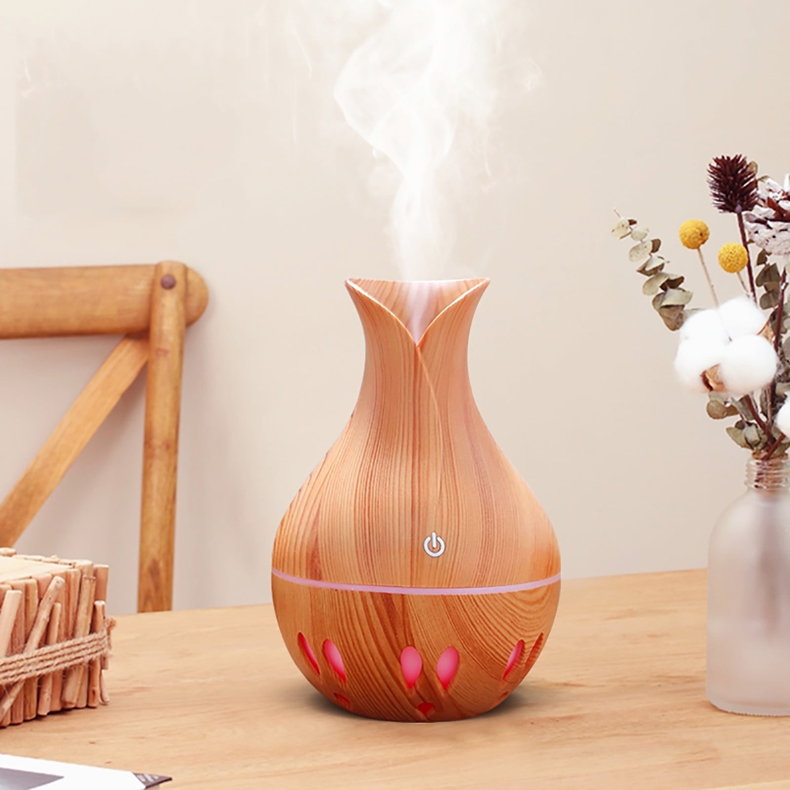 SDJMa Ultrasonic Aromatherapy Essential Oil Diffuser for Large Rooms with 7 LED Colors and Auto Shut Off (Gold, 16.91 fl oz) 2tetg