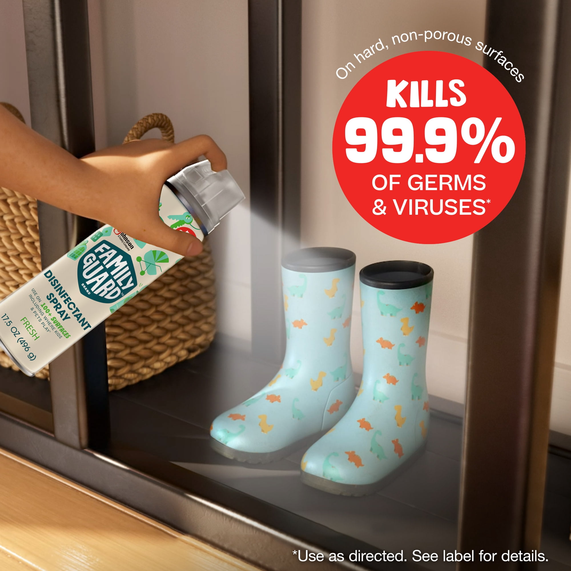 FamilyGuard Disinfectant Spray, Fresh Scent, Multi-Surface Household Cleaner (17.5 oz) ym9zx